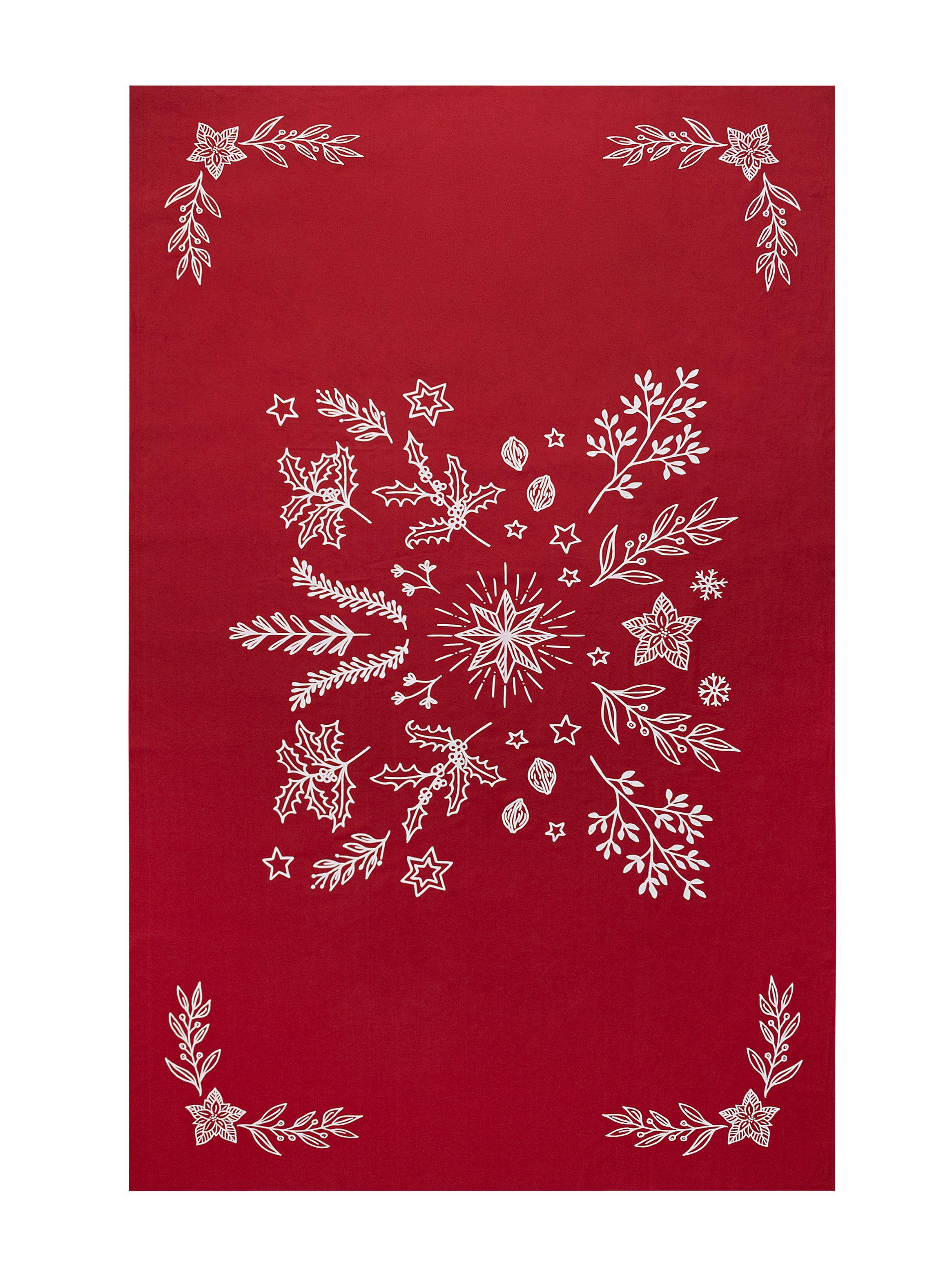 Mantel Rojo Navideño 180x300 cm-1