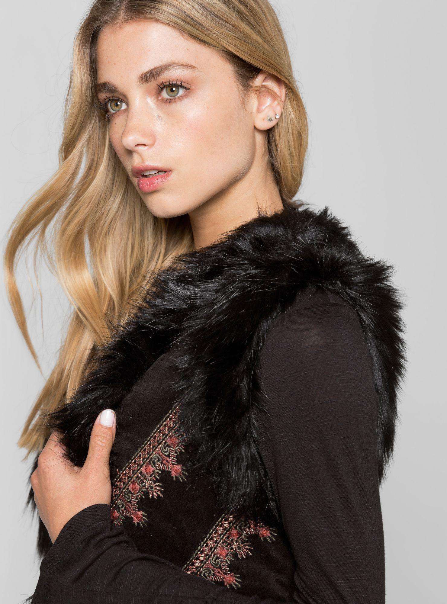 Chaqueta Peluda Sin Mangas Umbrale-2