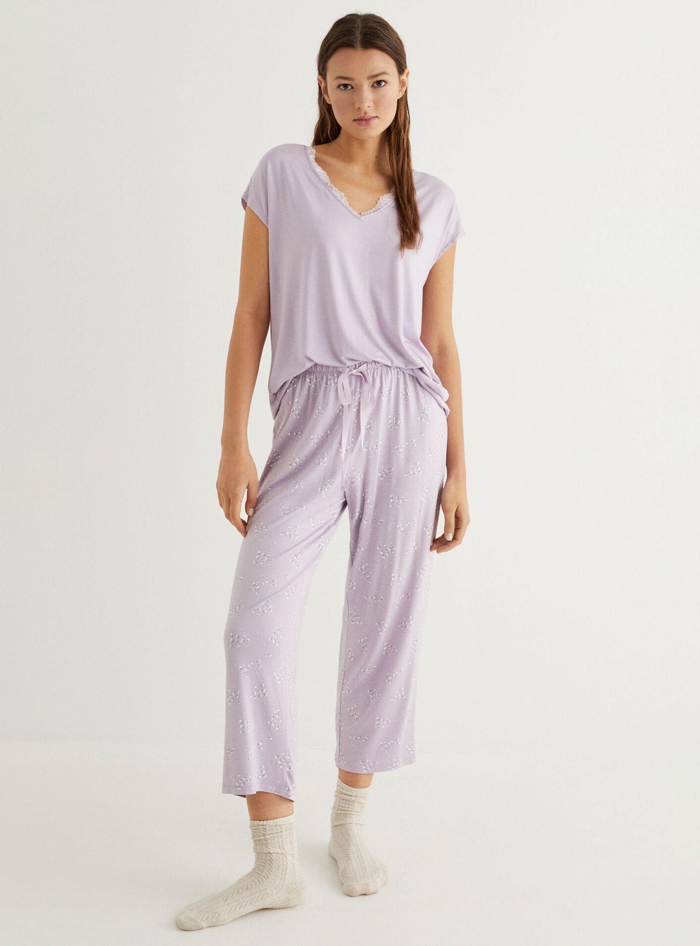 Pijama Soft Touch Flores Malva-0