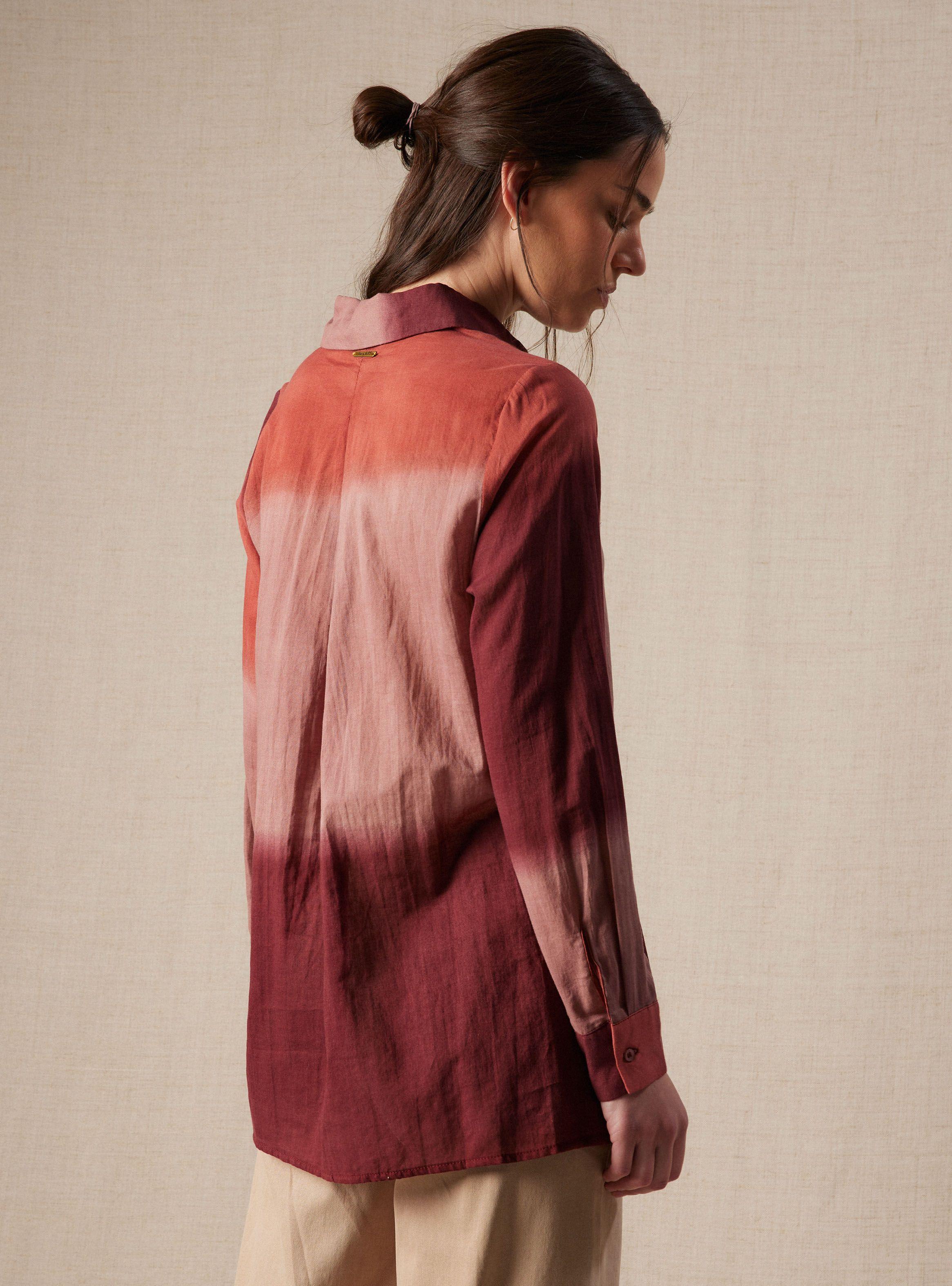 Blusa Camisera Liviana con Estampado-1