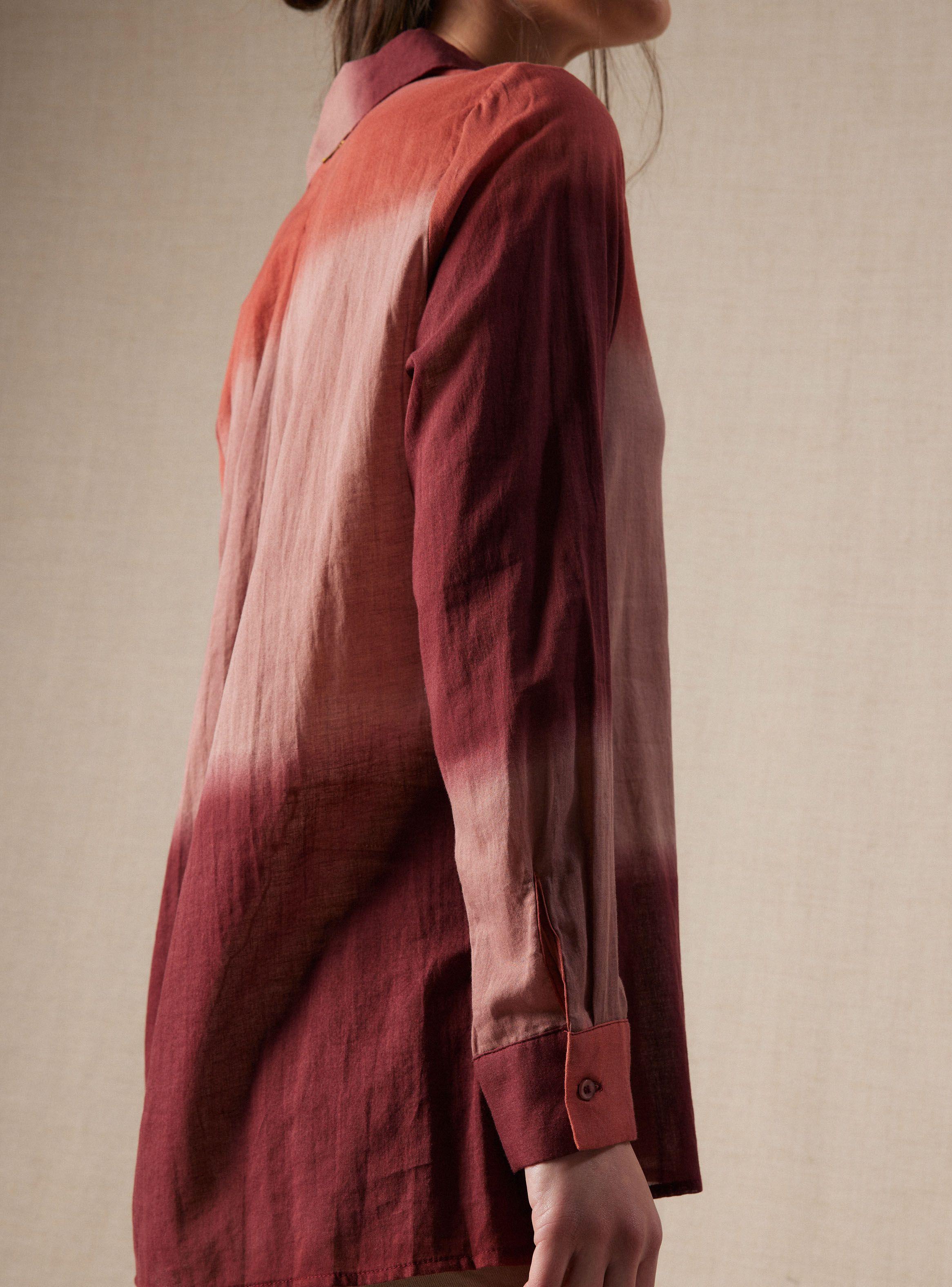 Blusa Camisera Liviana con Estampado-3