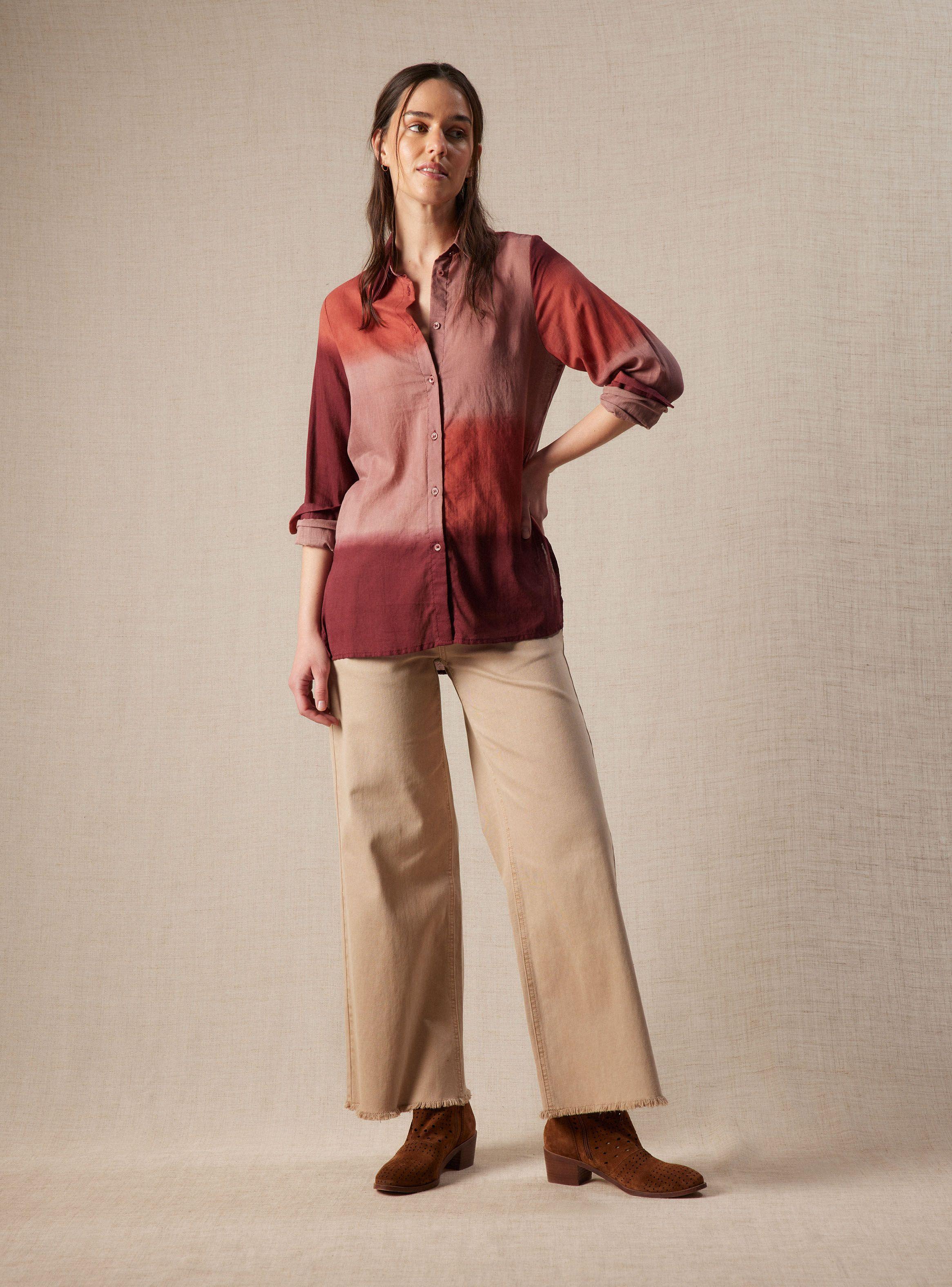 Blusa Camisera Liviana con Estampado-4