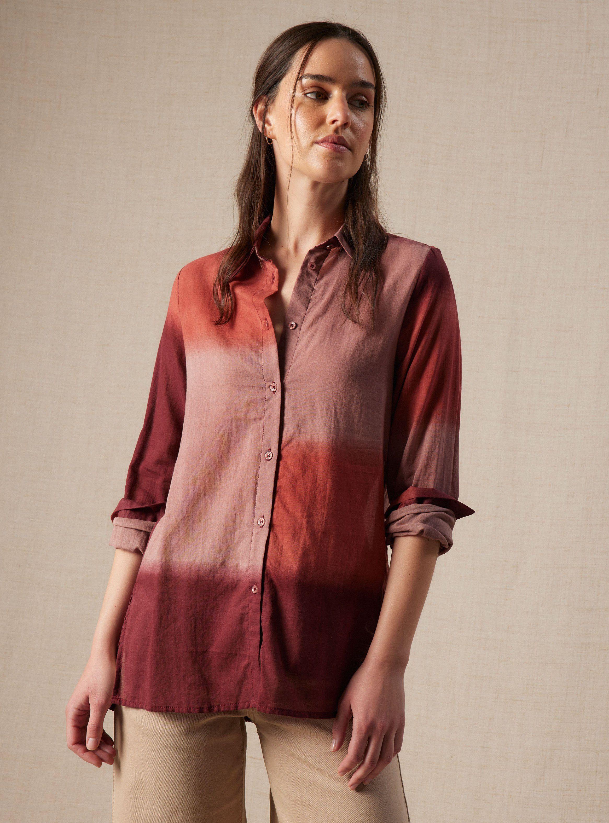 Blusa Camisera Liviana con Estampado-0