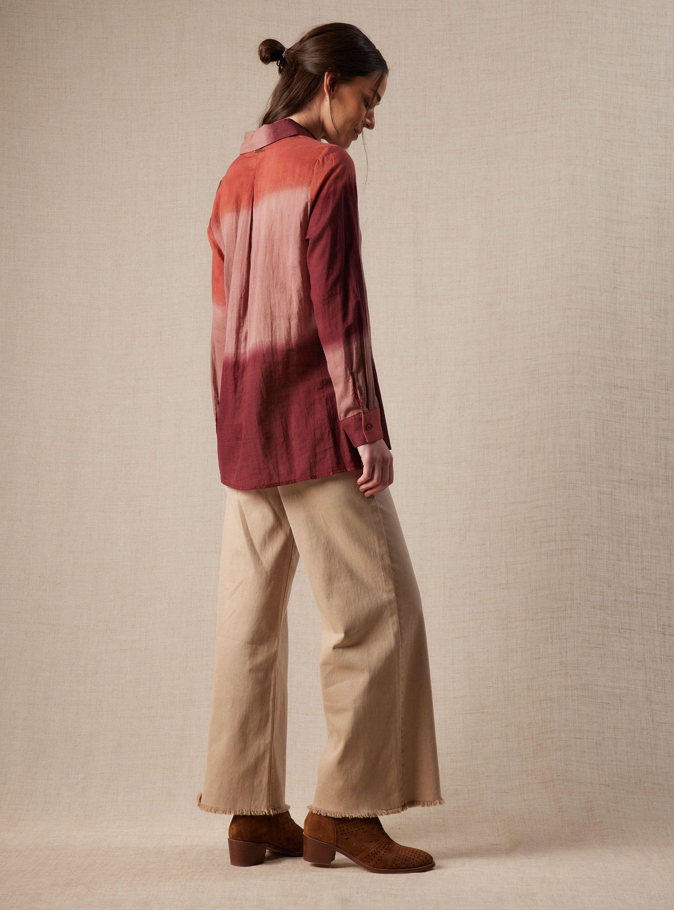 Blusa Camisera Liviana con Estampado-5