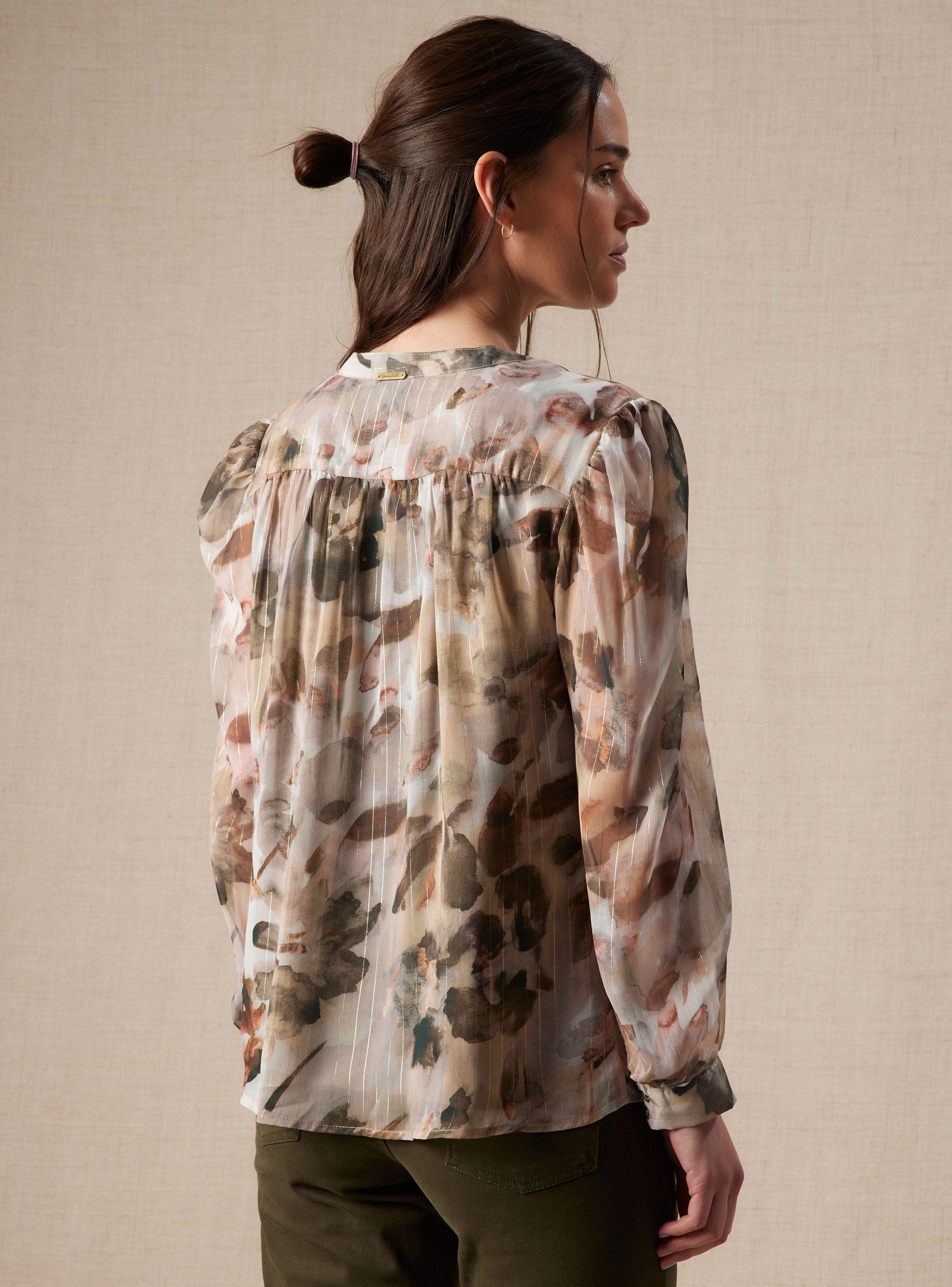 Blusa Forrada con Hilo Metalizado y Estampado Digital-1