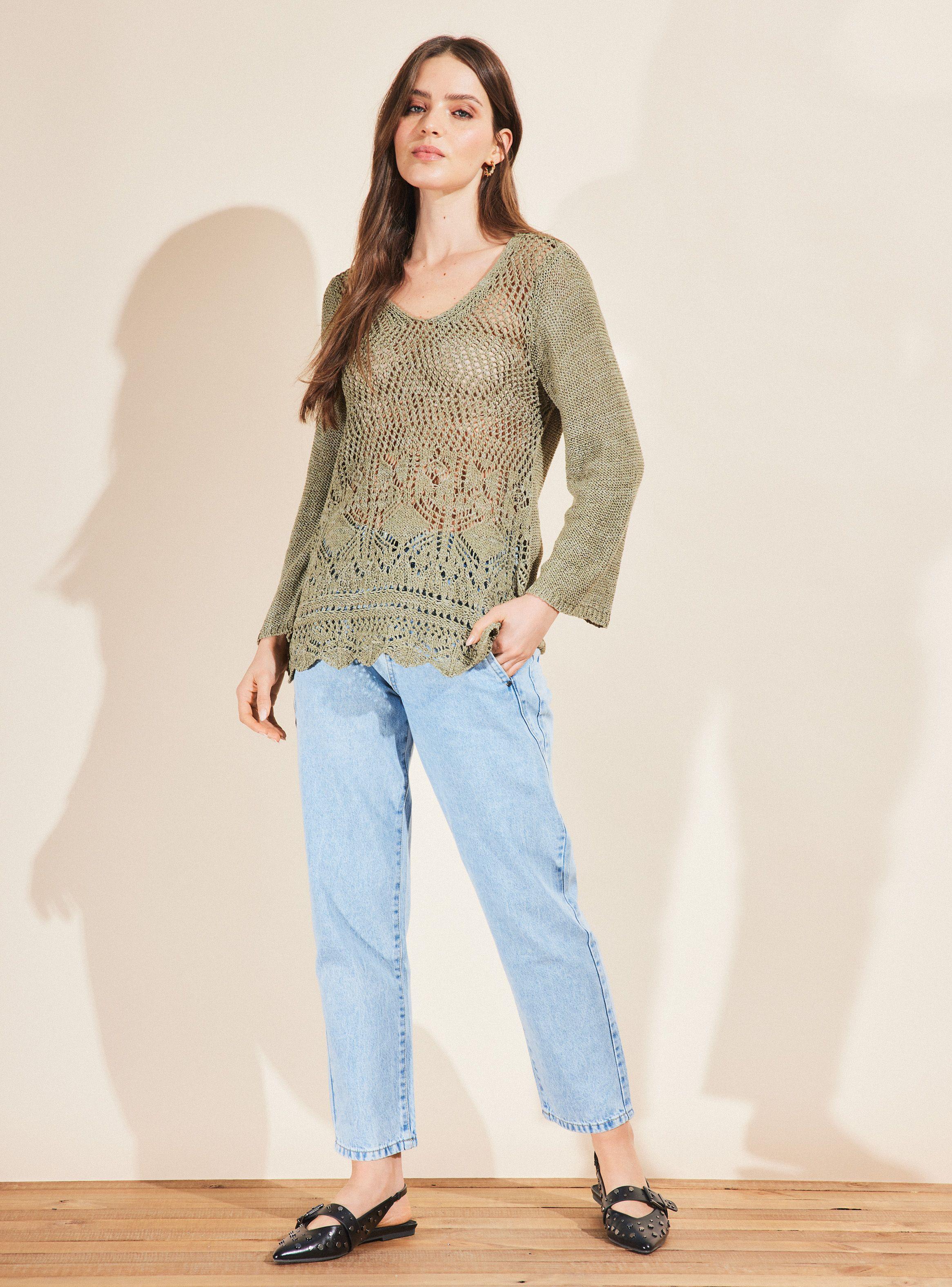 Sweater de Cinta con Diseño Frontal-4