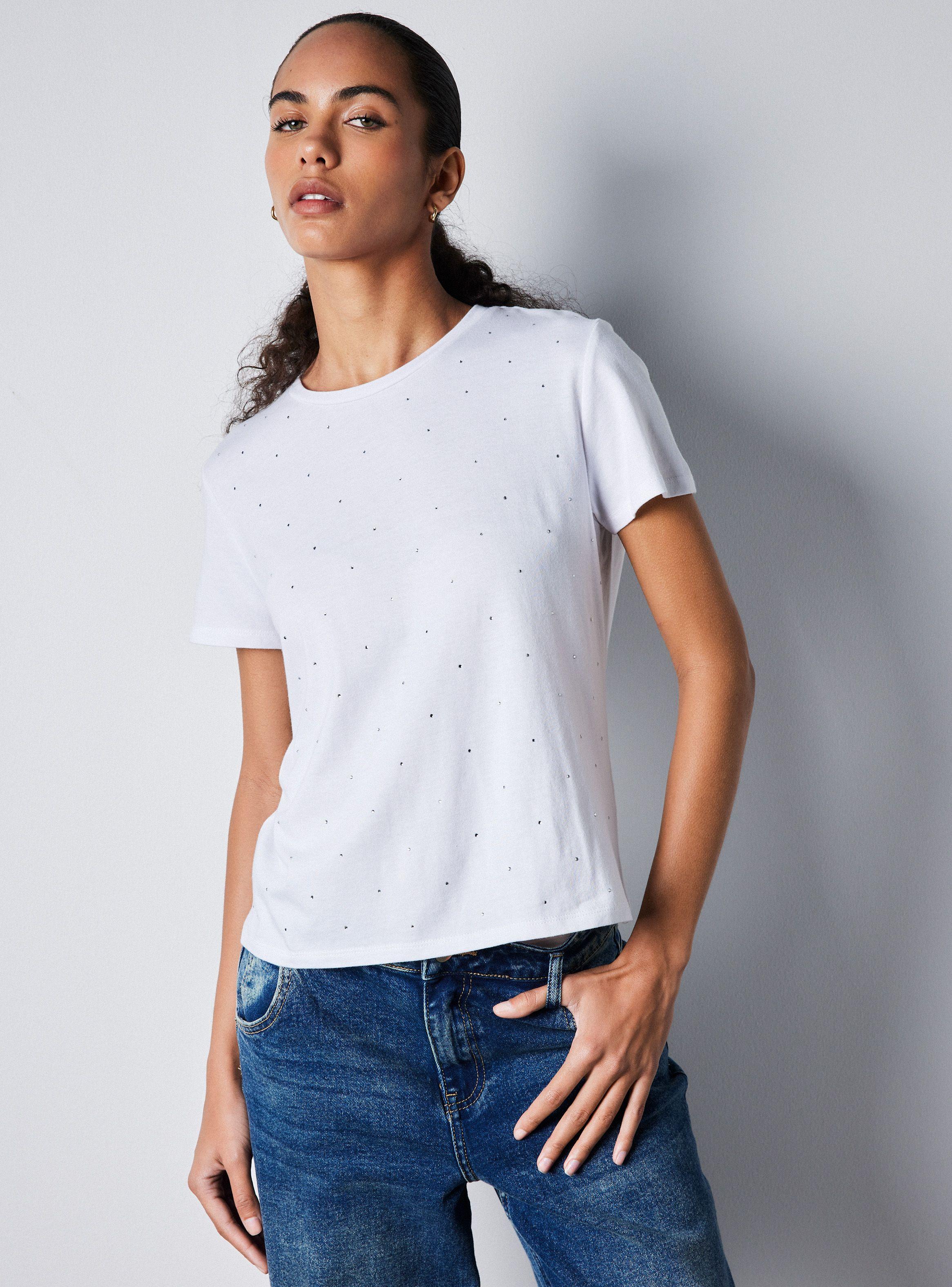 Polera Manga Corta Aplicación Joyas-0