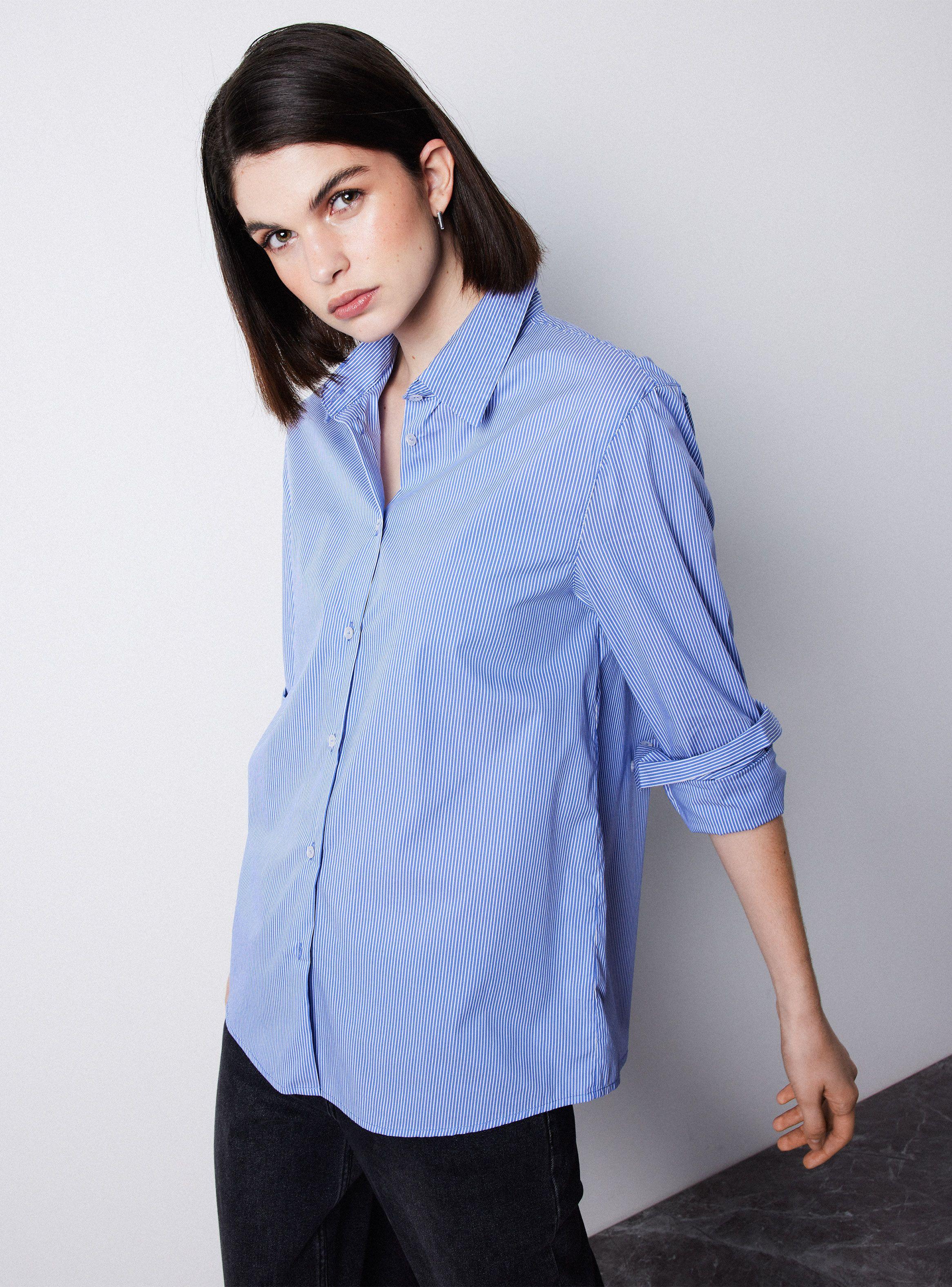 Blusa Camisera Recta Abotonada-0