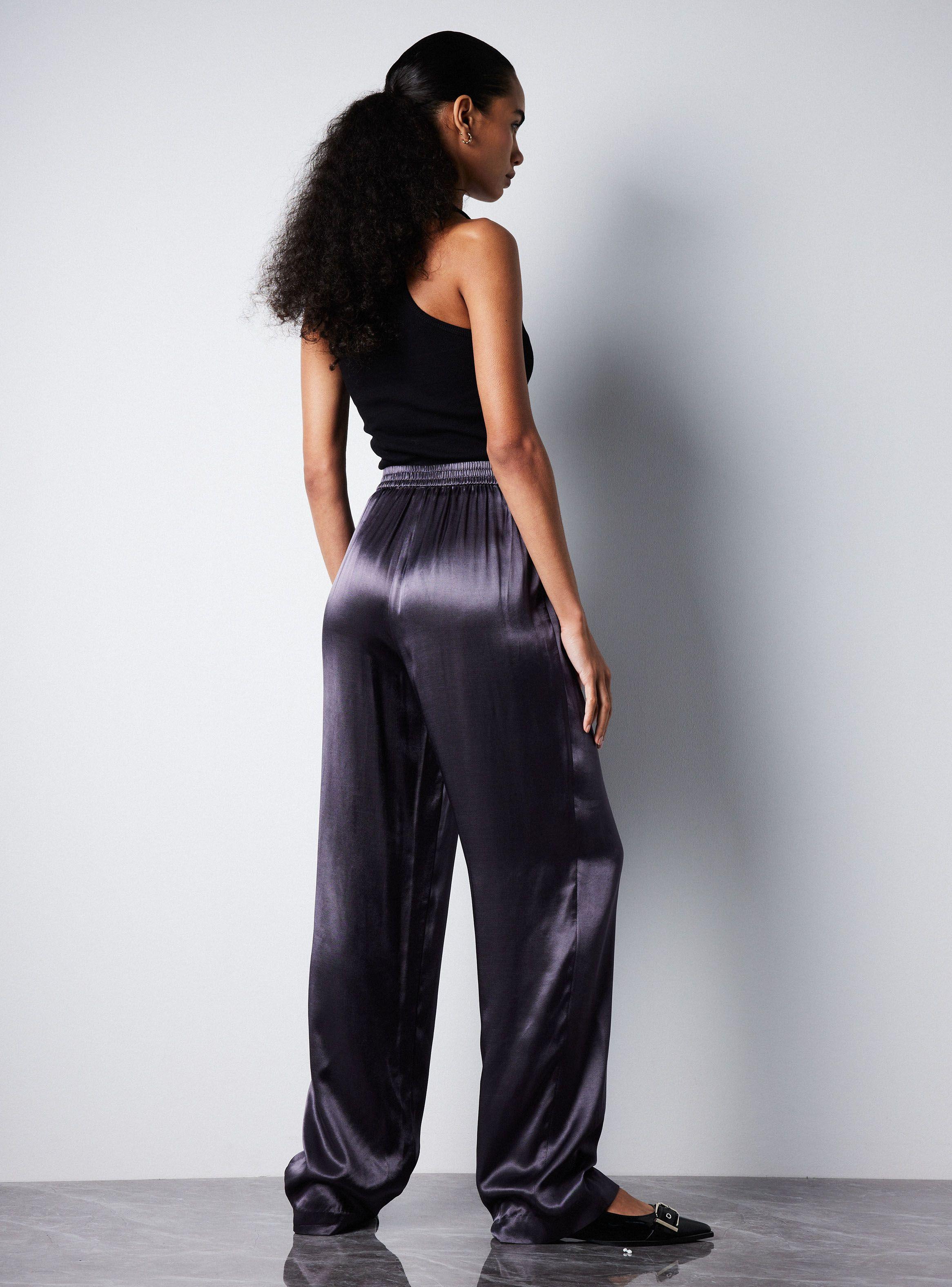 Pantalón Traje Recto Satín-5