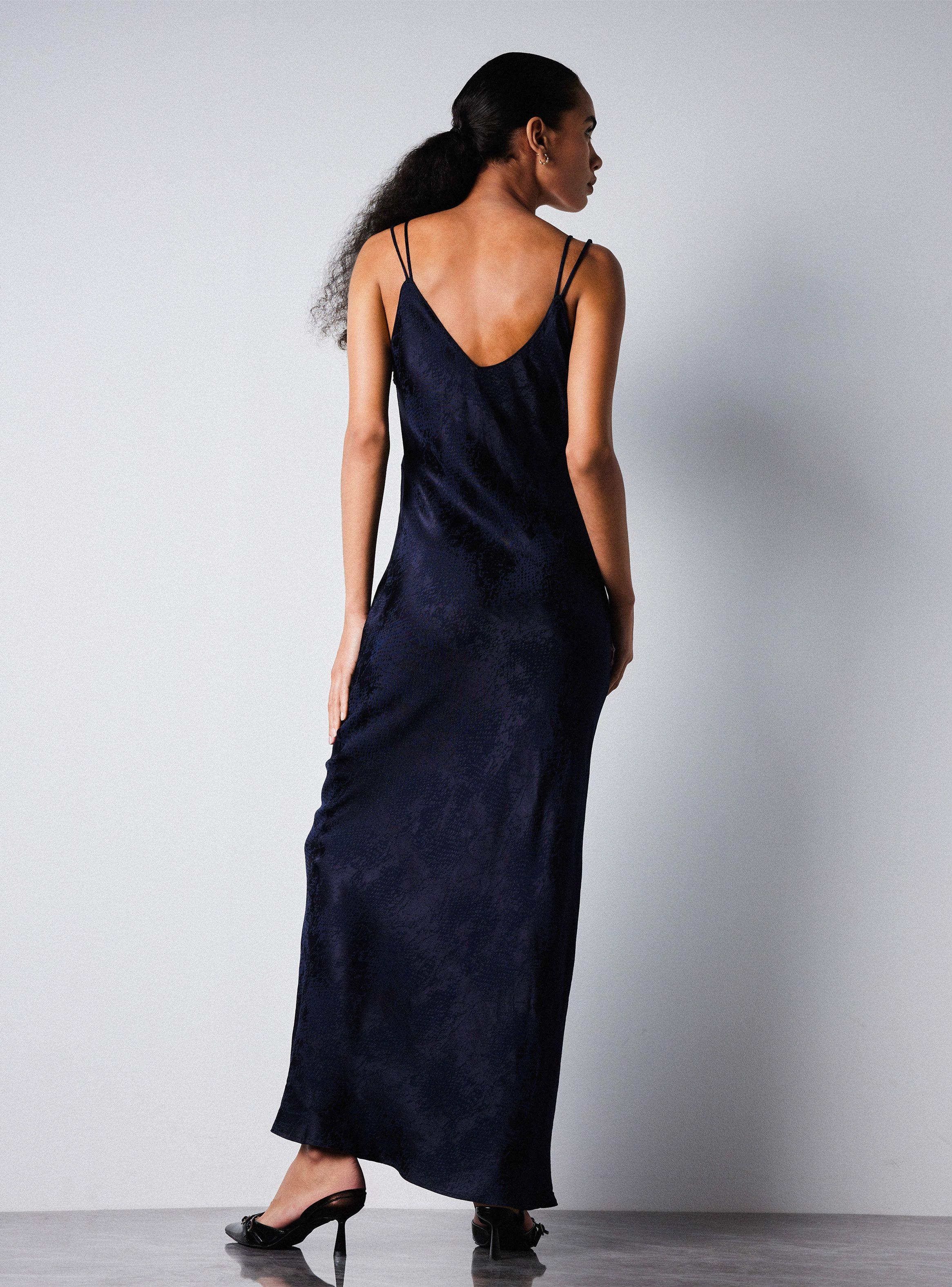 Vestido Maxi Doble Tirante Fino Satín-5