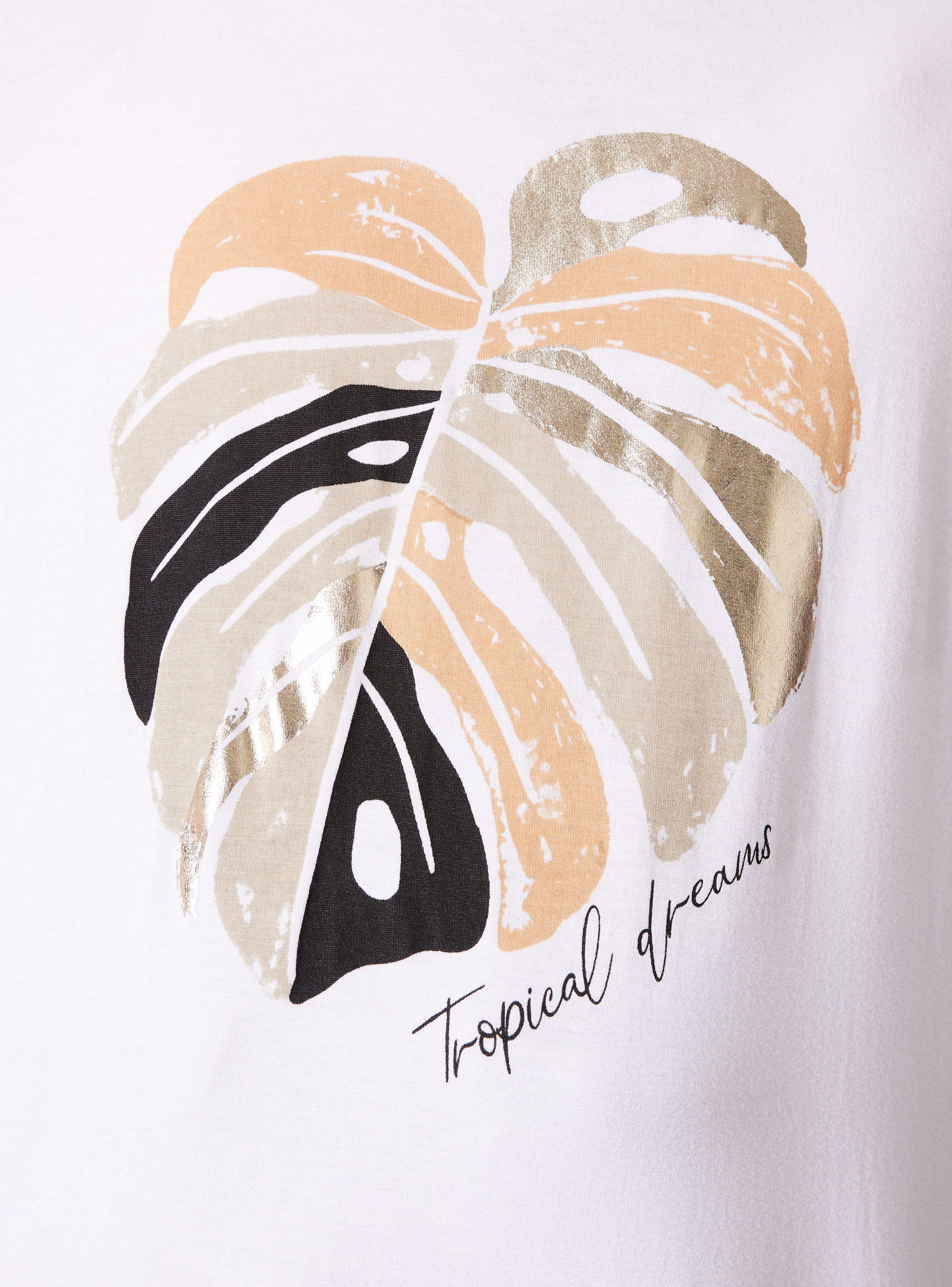 Polera Fluida Manga Corta Estampado Frontal-3