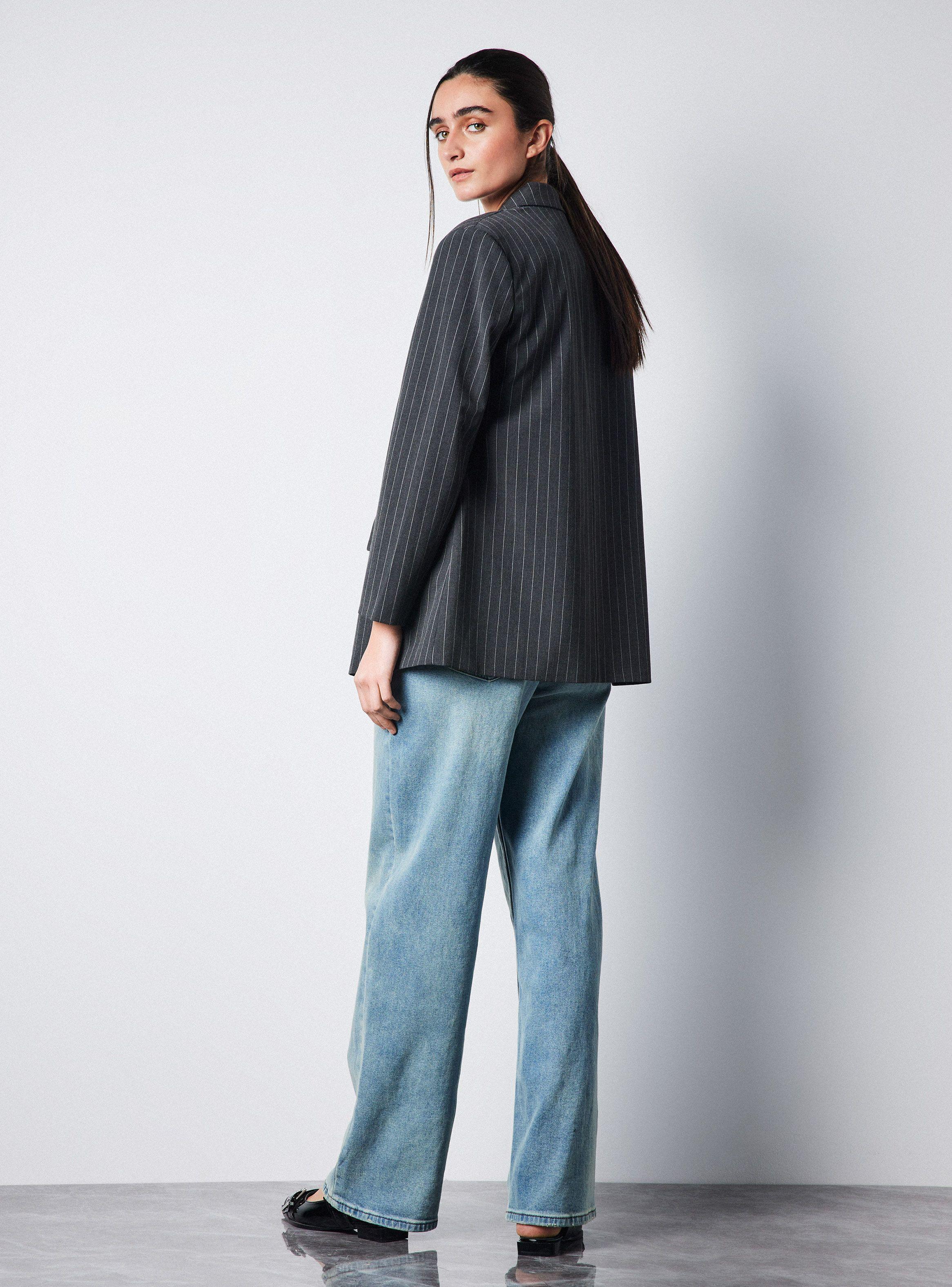 Blazer Oversize Botón Rayado-5