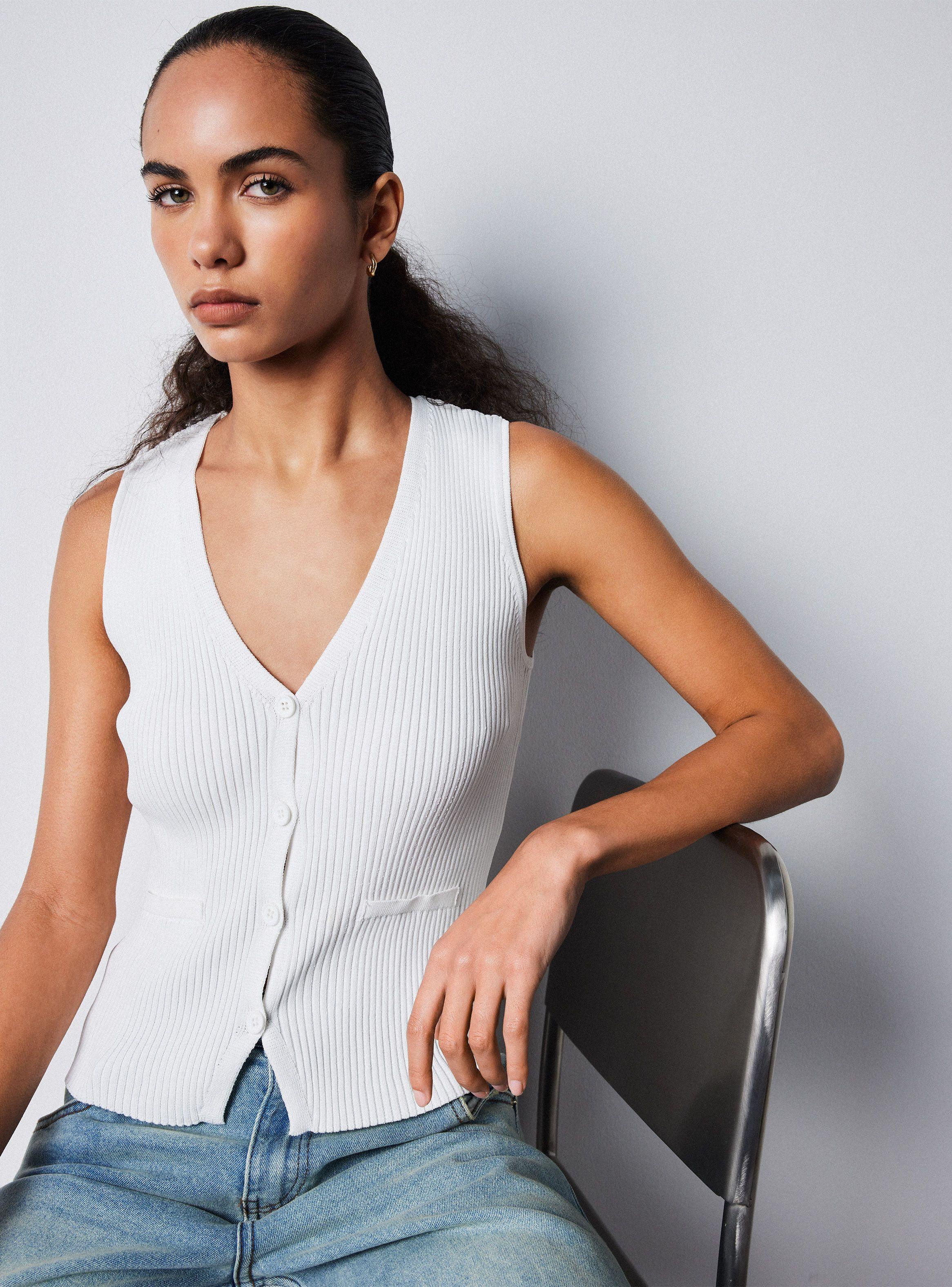 Chaleco Sin Mangas Abotonado-0