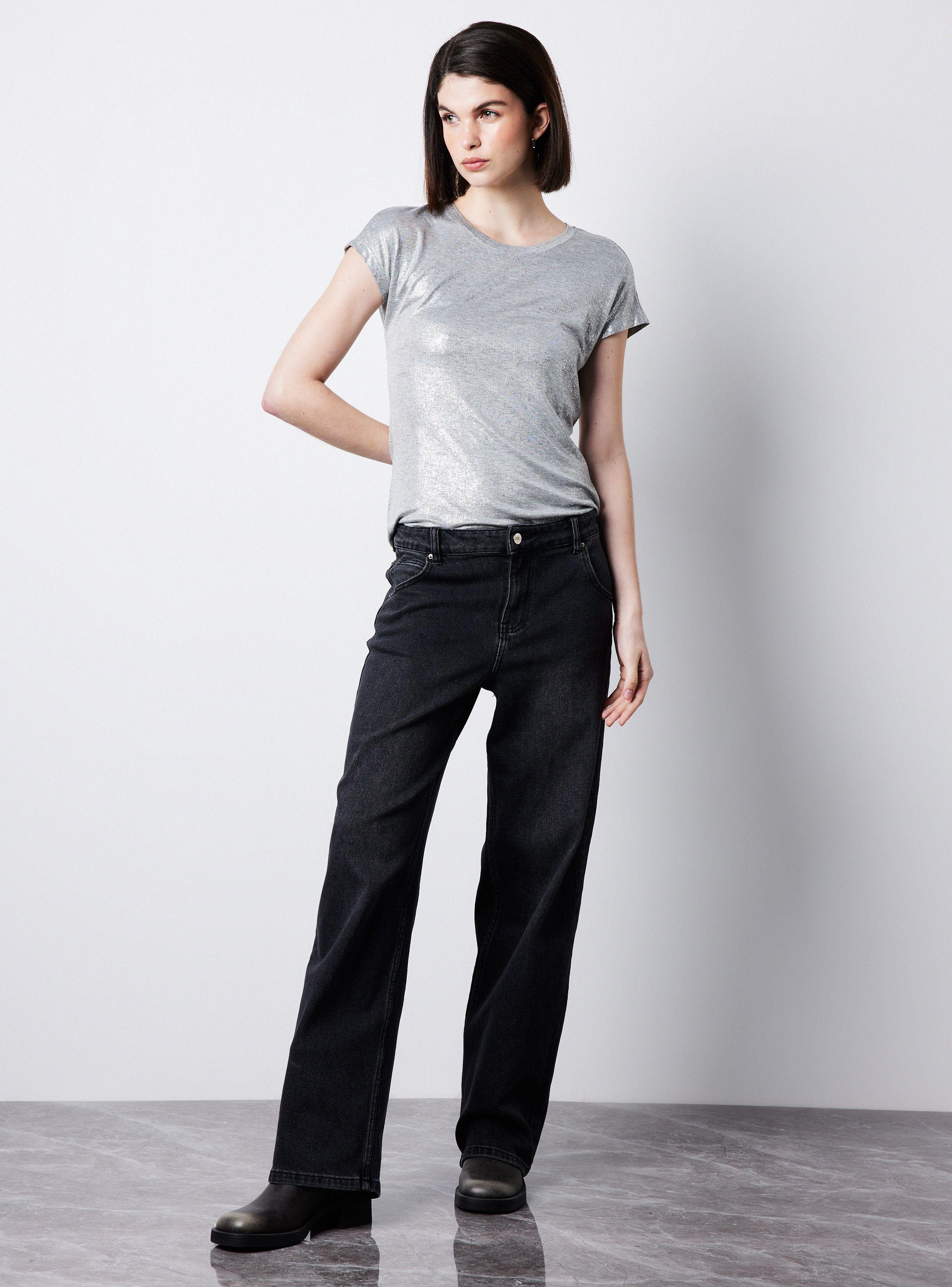 Polera Manga Corta Acabado Metalizado-4