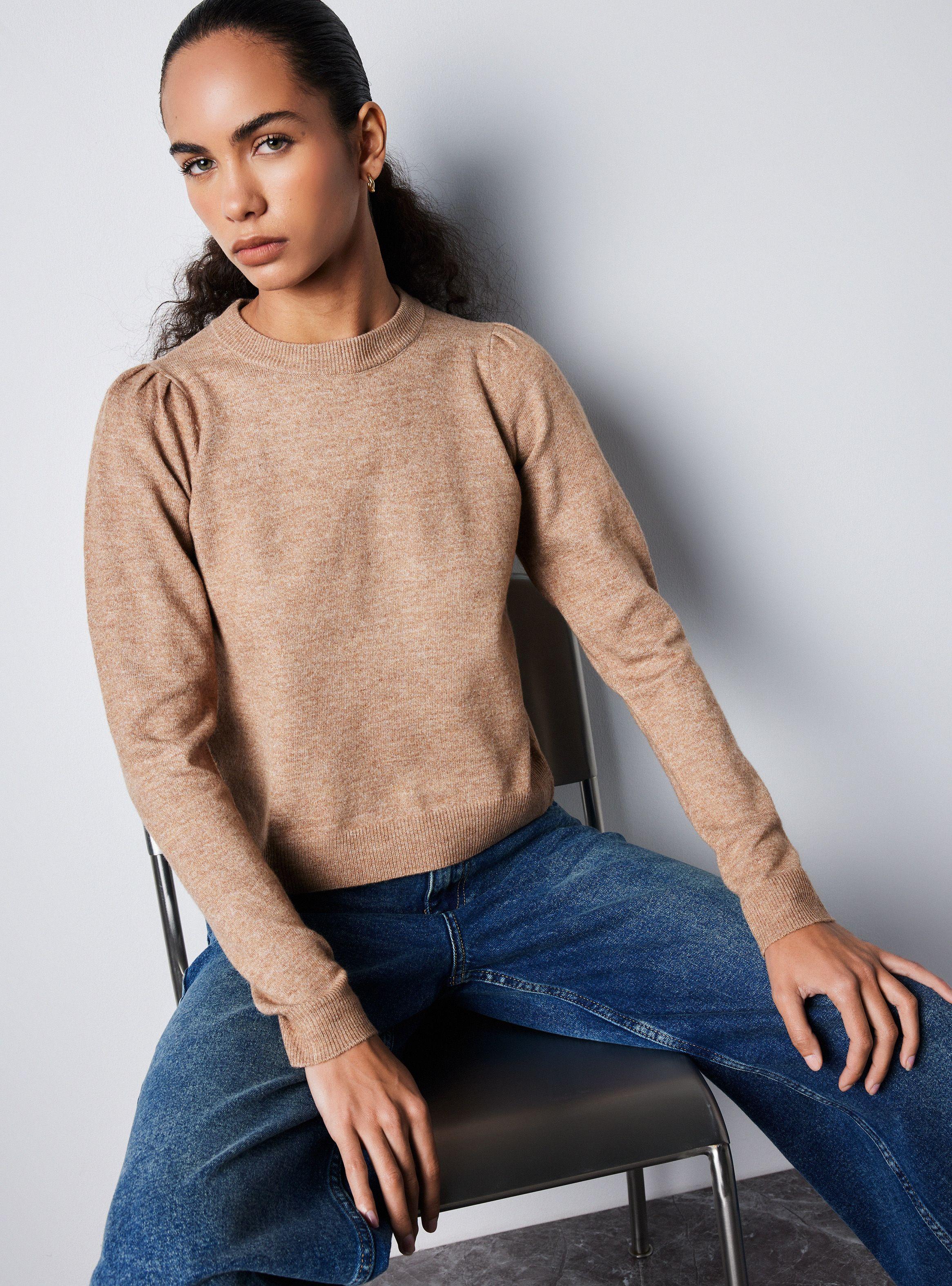 Sweater Cuello Redondo Manga Abullonada 01-0