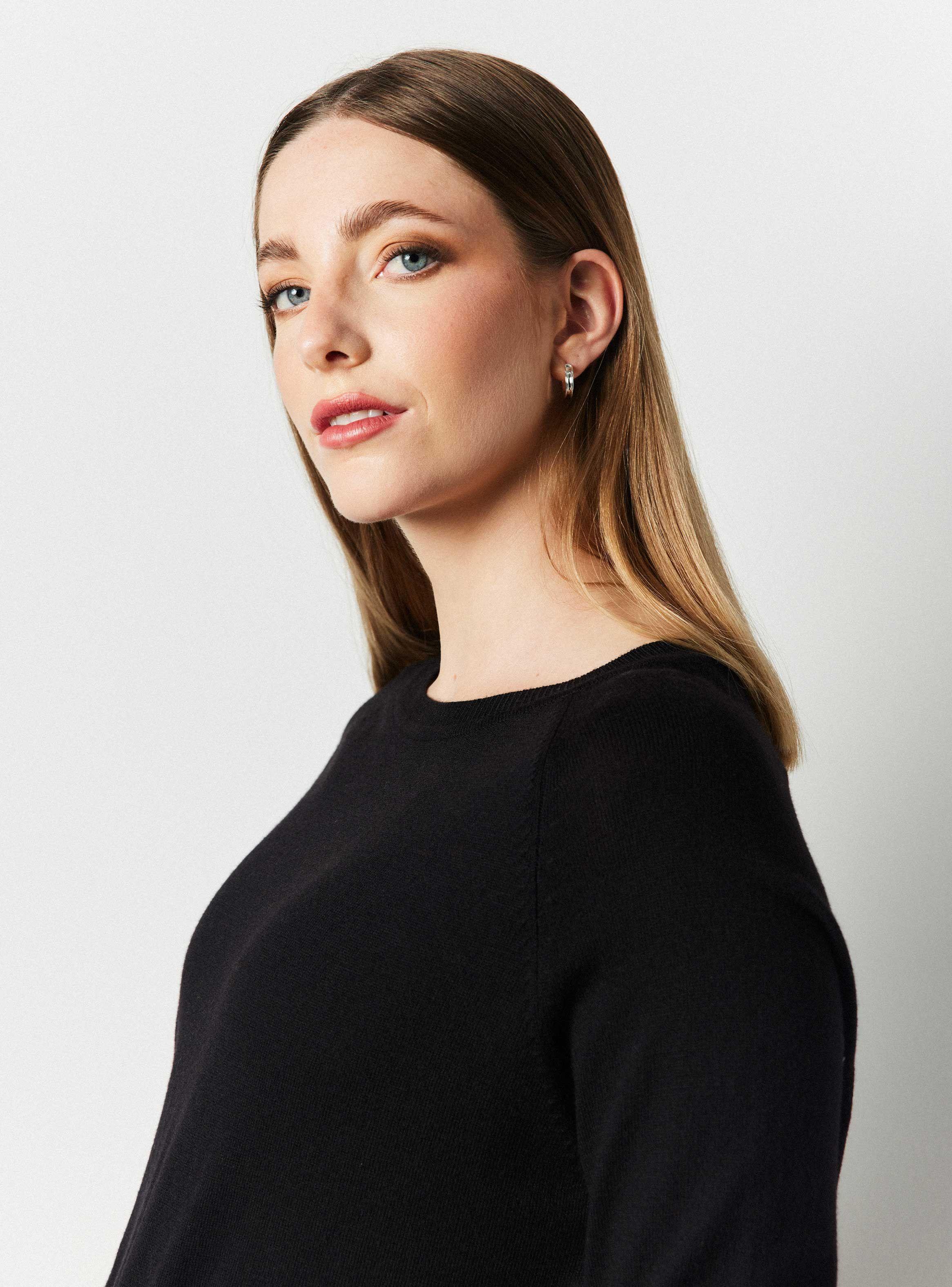 Sweater Cuello Redondo Aberturas Laterales-2