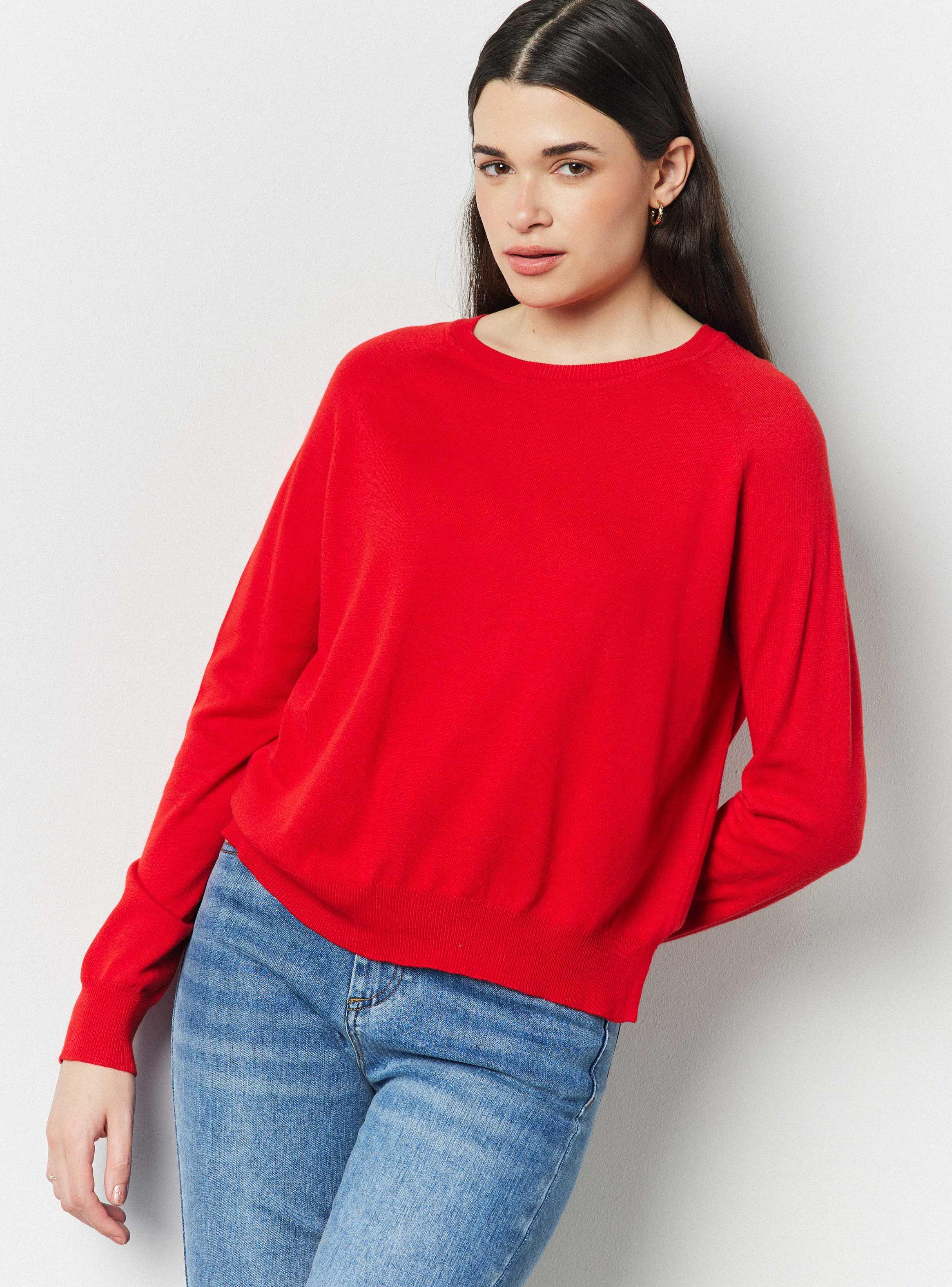 Sweater Cuello Redondo Aberturas Laterales-0