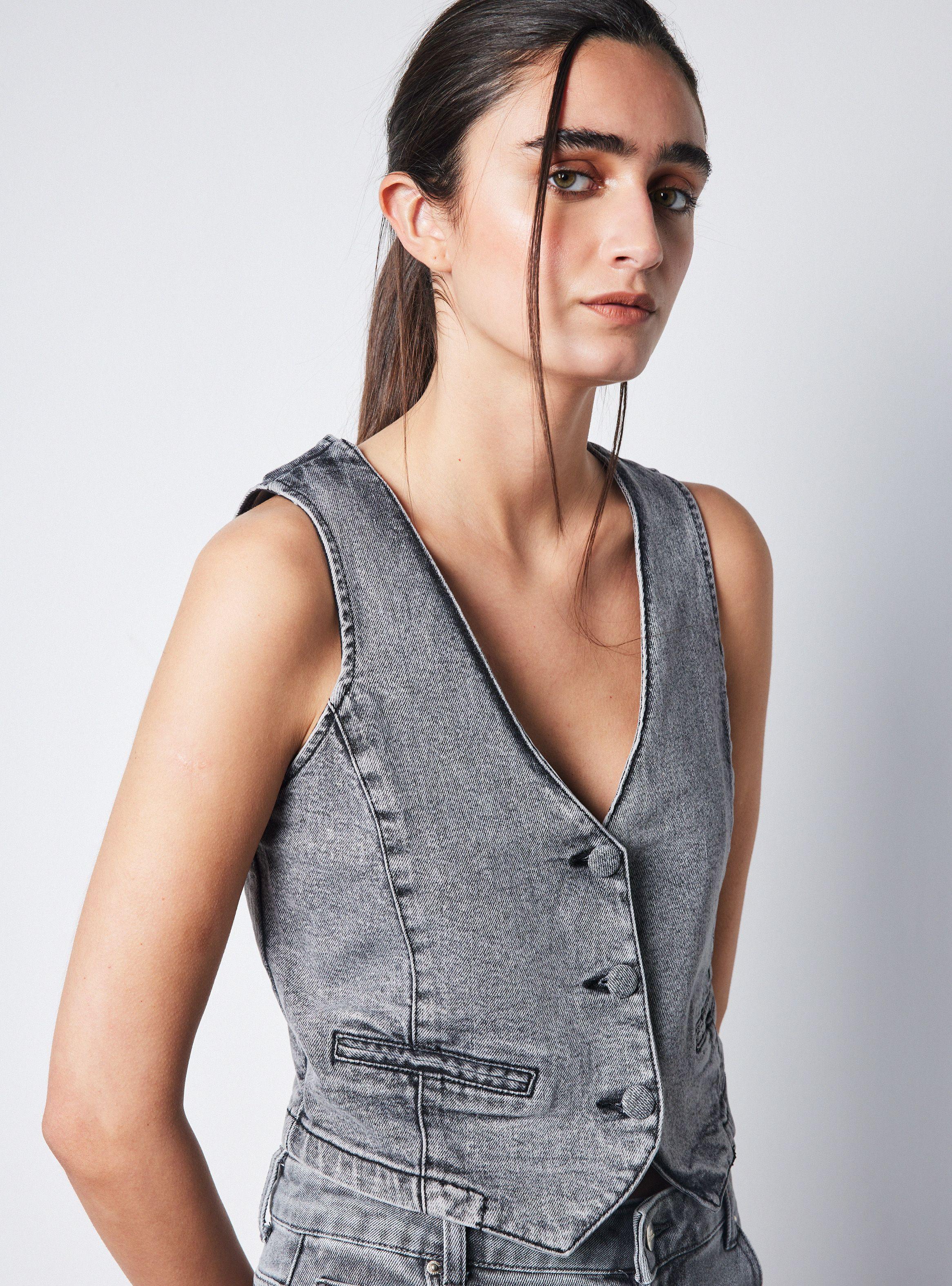 Chaqueta Vest Botones Apertura Delantera-2