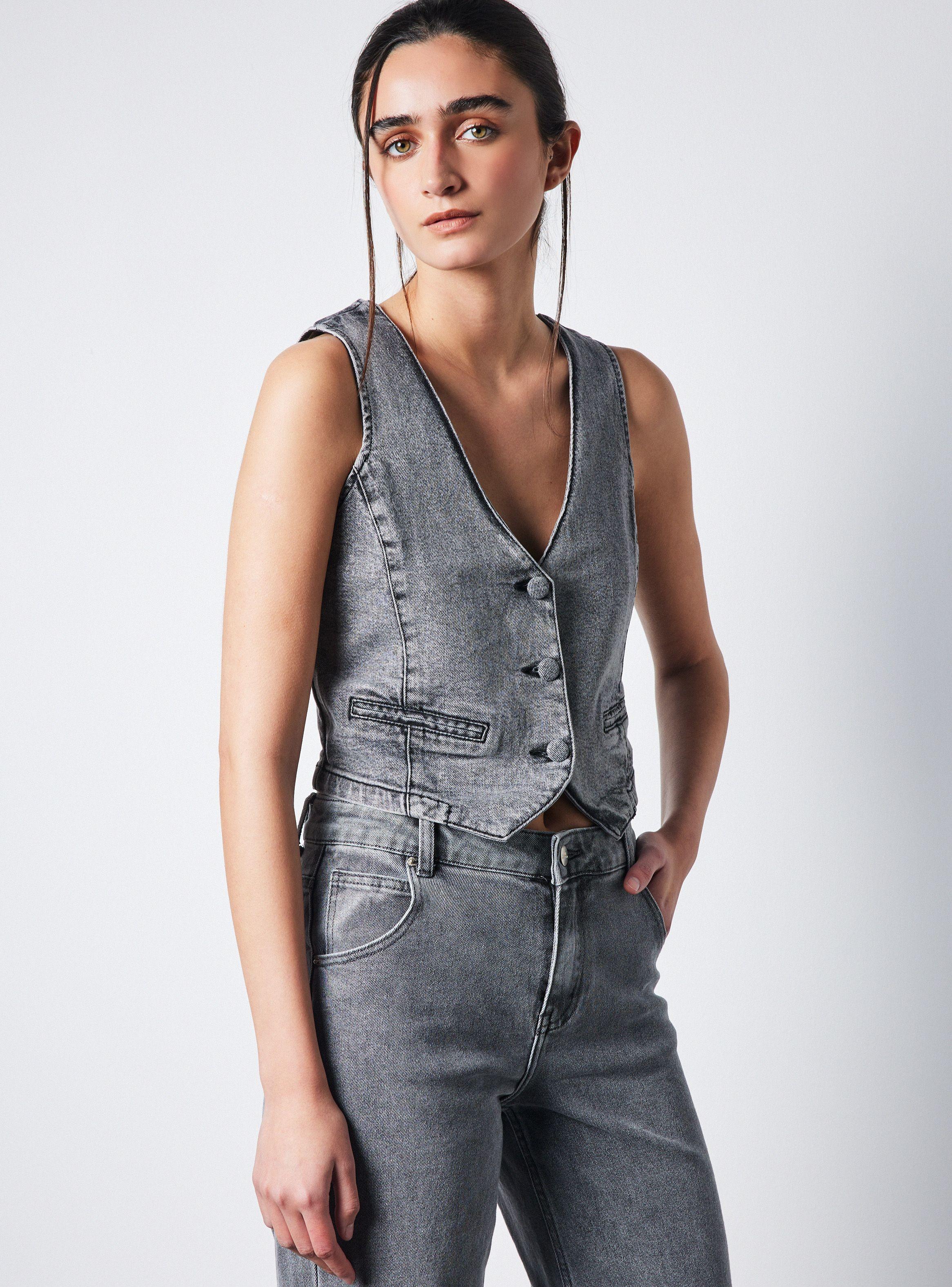 Chaqueta Vest Botones Apertura Delantera-0