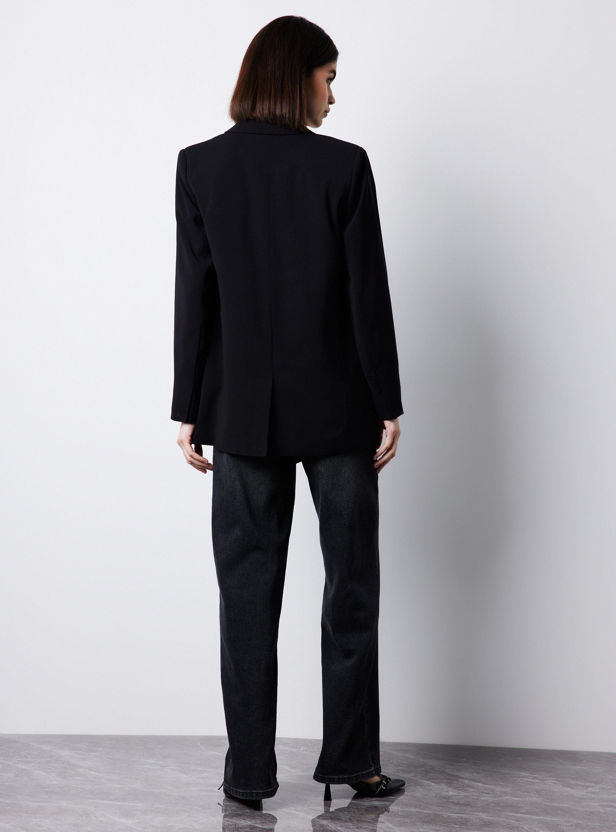 Blazer Traje Manga Larga Botón Frontal-5