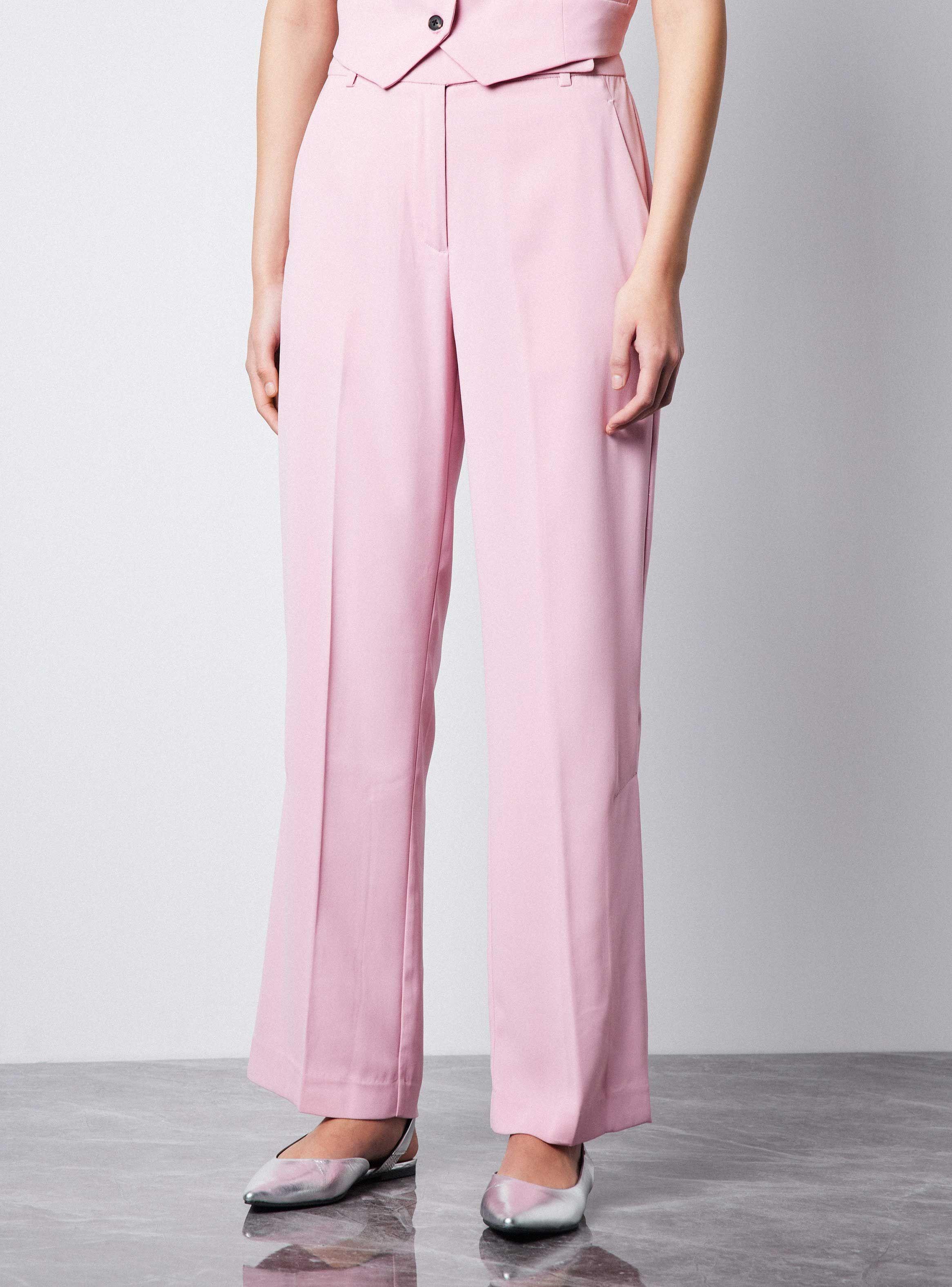 Pantalón Traje Recto Con Abertura Lateral-0