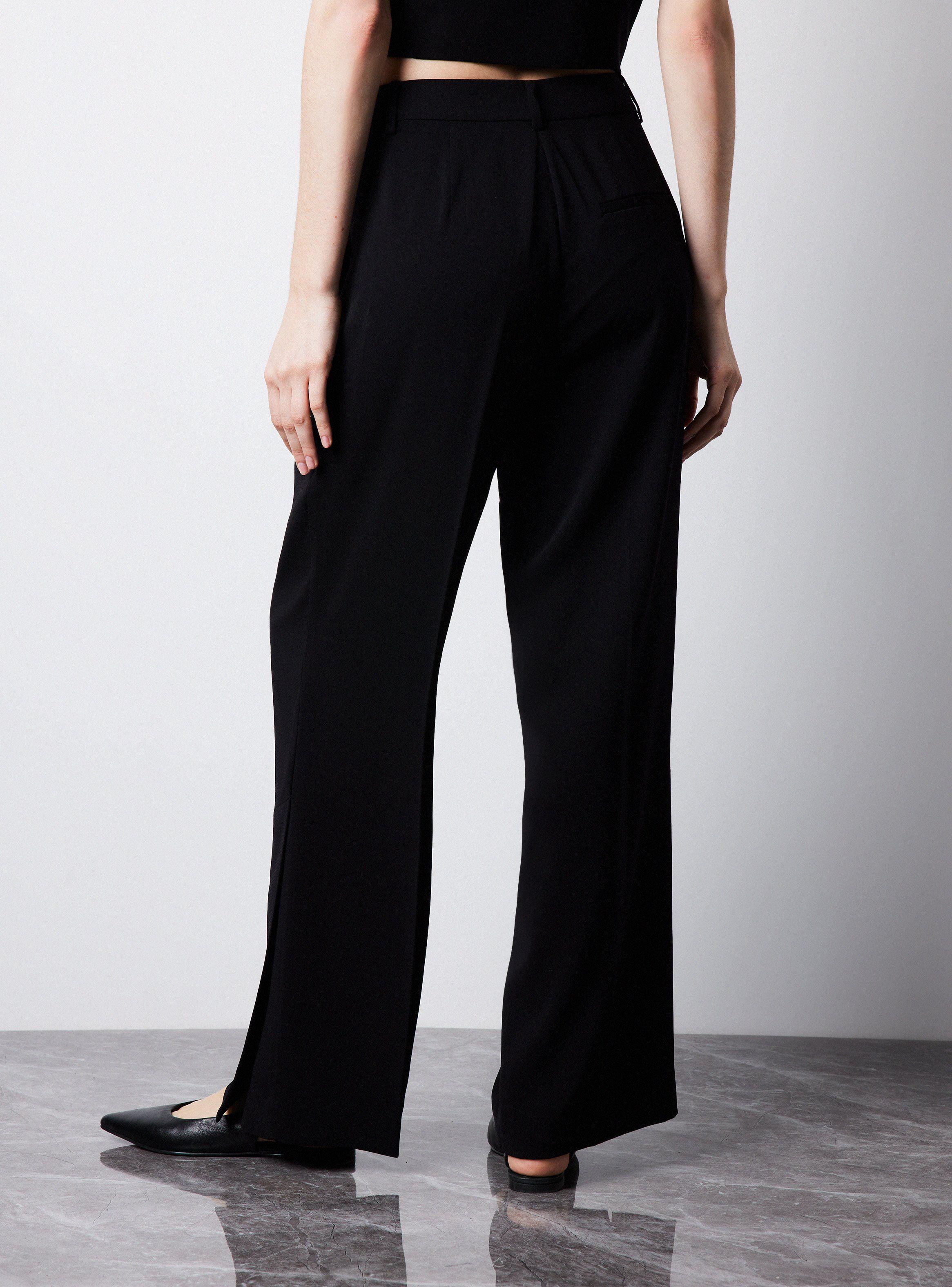 Pantalón Traje Recto Con Abertura Lateral-1