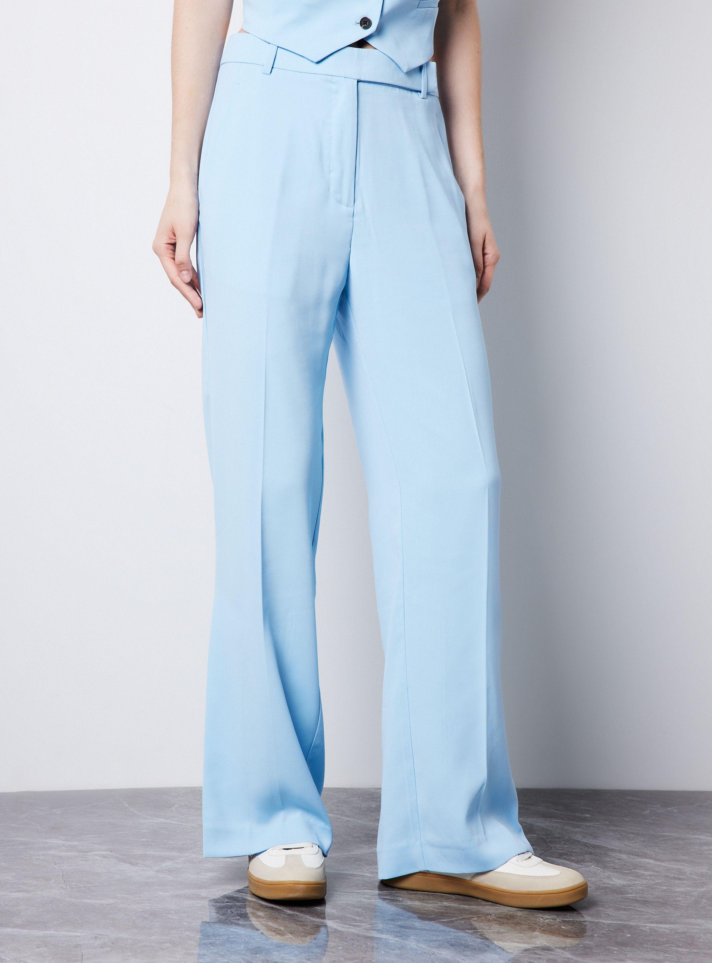 Pantalón Traje Recto Con Abertura Lateral-0