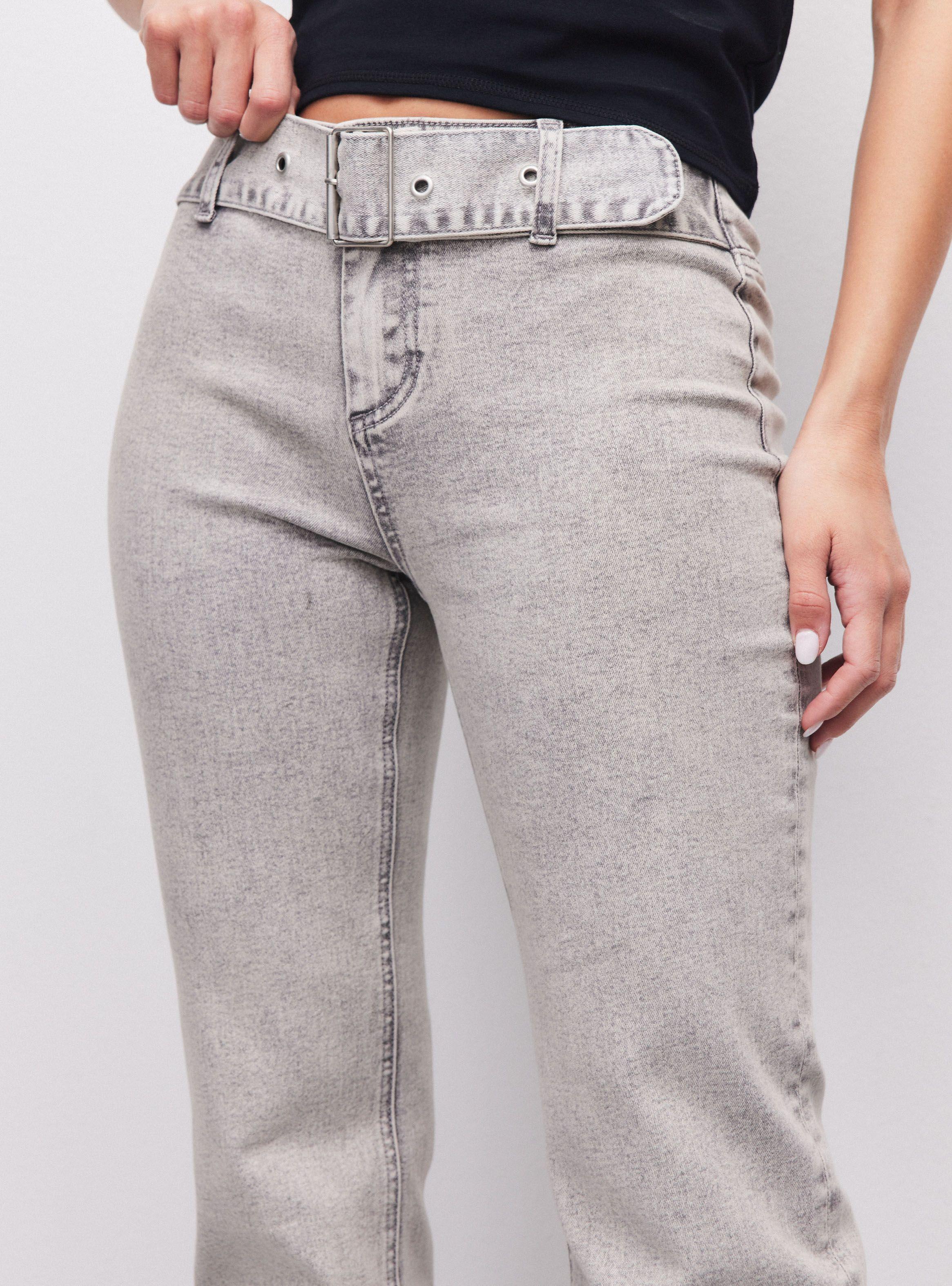 Jeans Flare con Cinturón Incorporado a Pretina-2