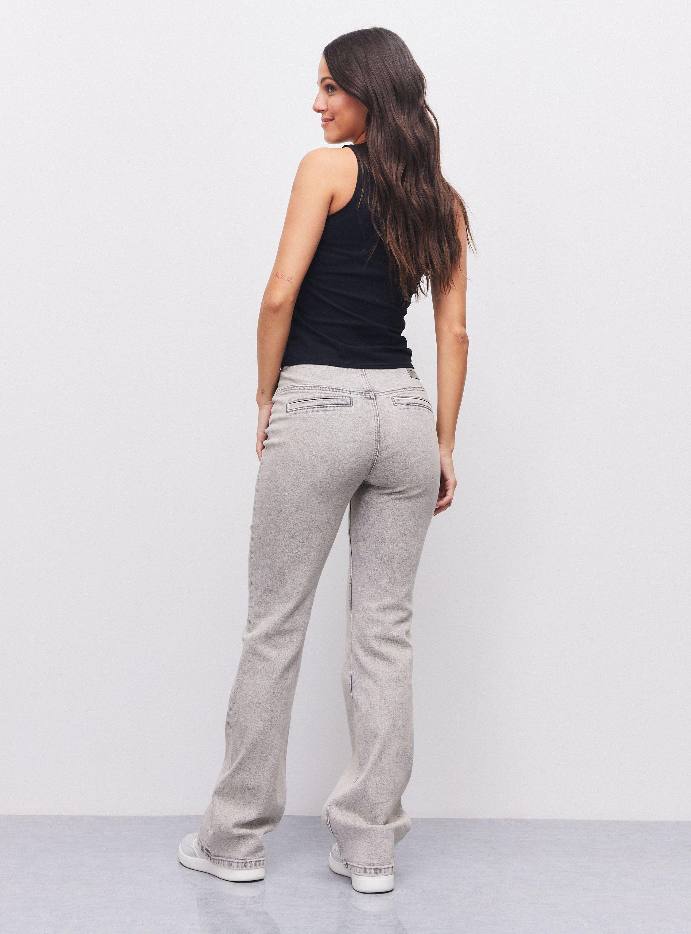Jeans Flare con Cinturón Incorporado a Pretina-5