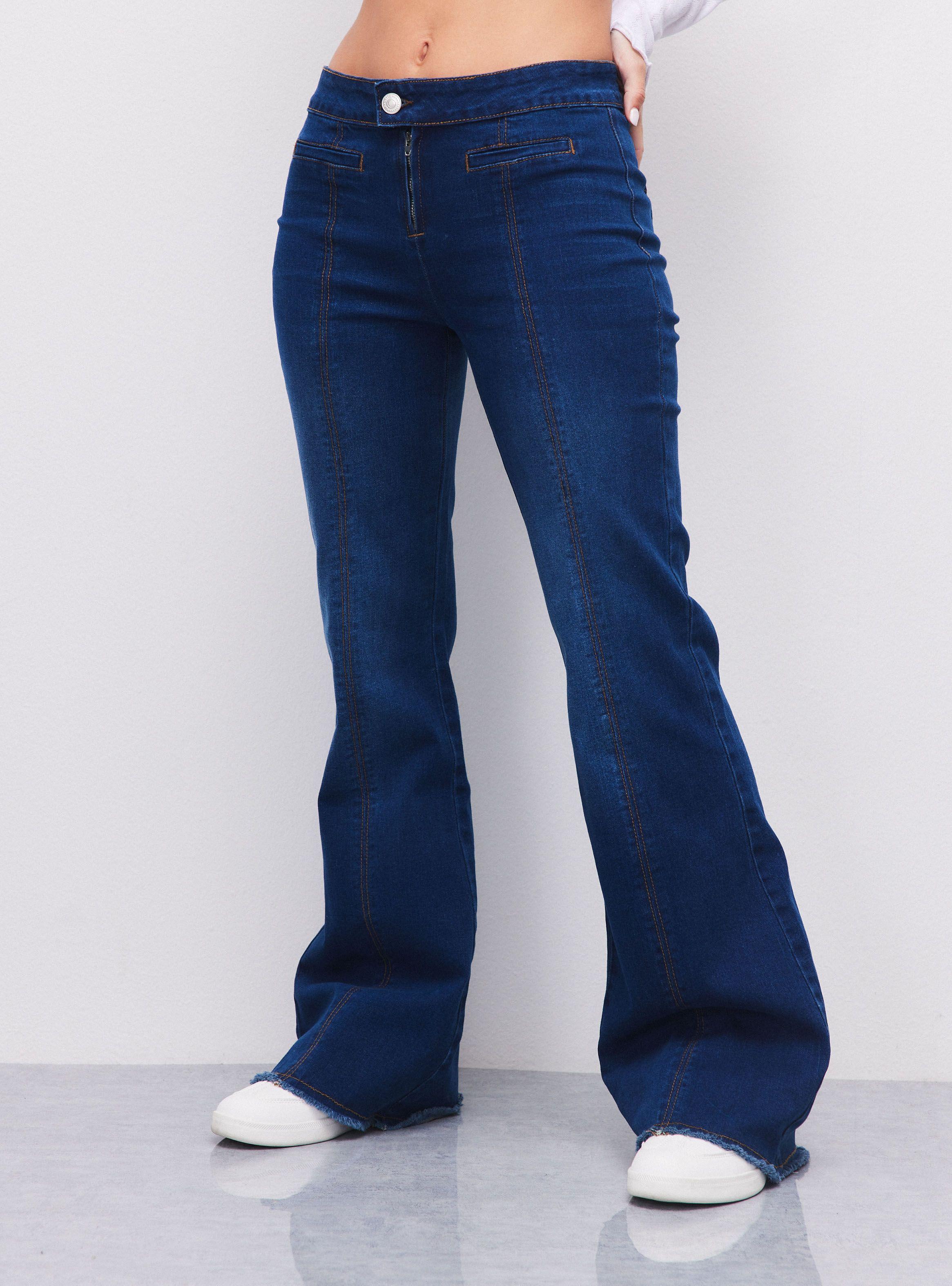Jeans Flare con Bolsillos Delanteros-0
