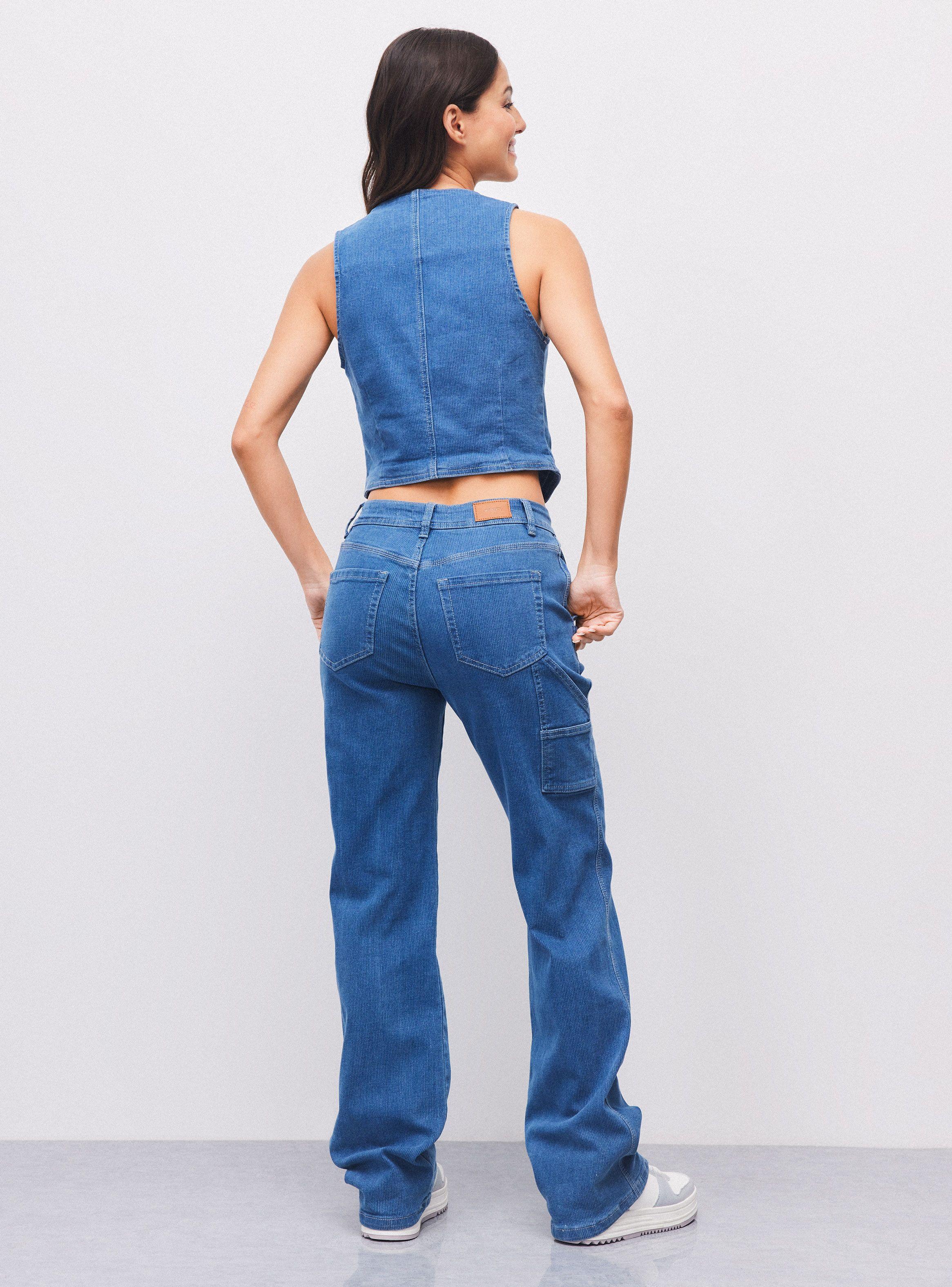 Chaqueta Vest Estampado Denim Rayas-5
