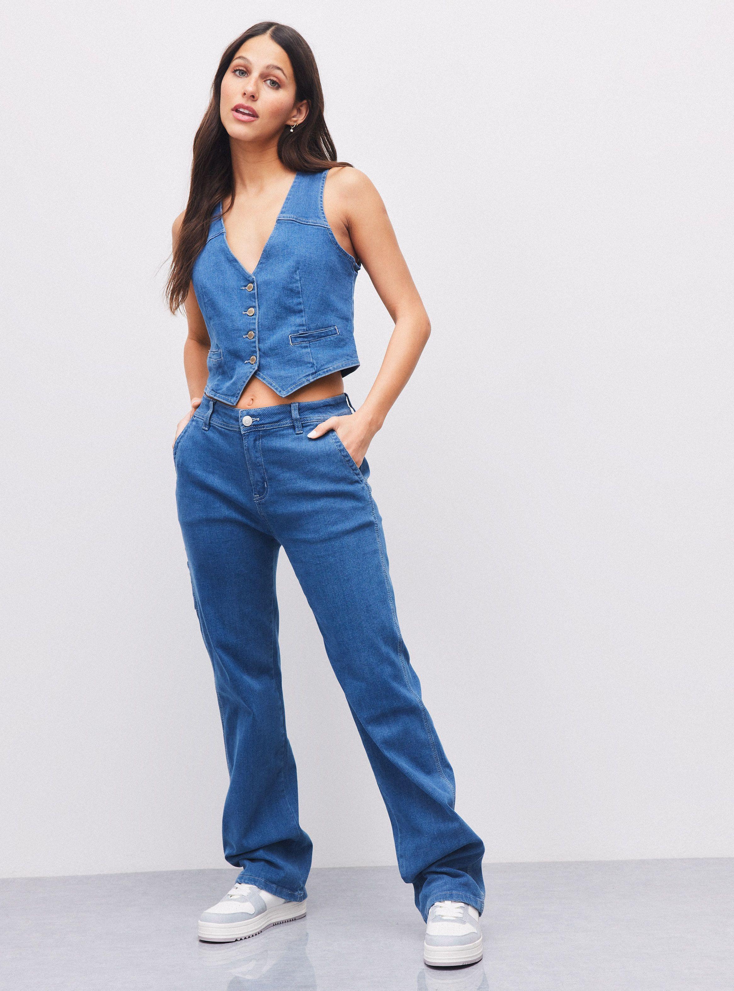 Jeans Rectos Print Raya Diplomática-4