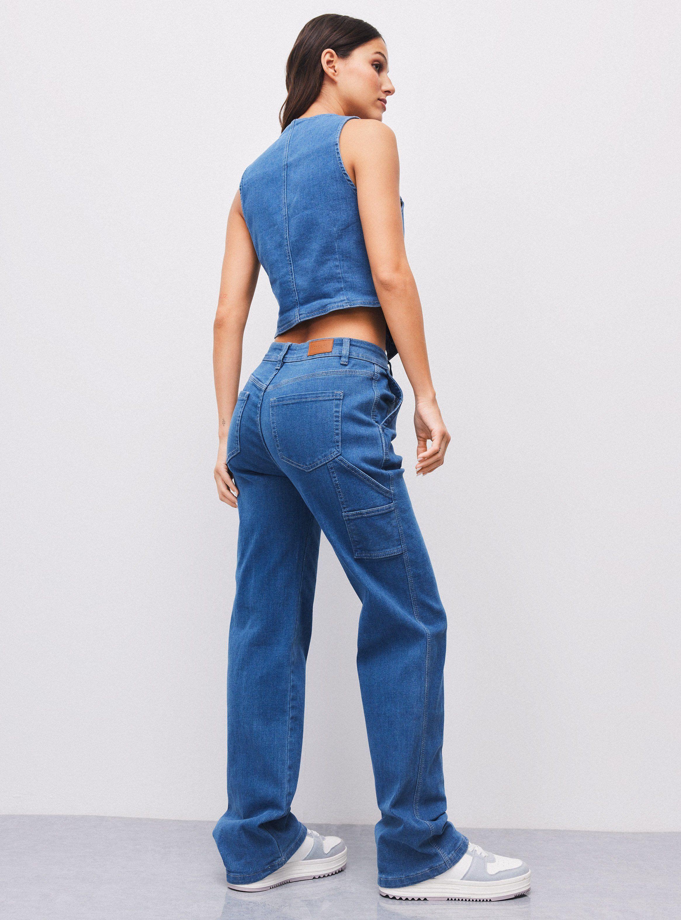 Jeans Rectos Print Raya Diplomática-5