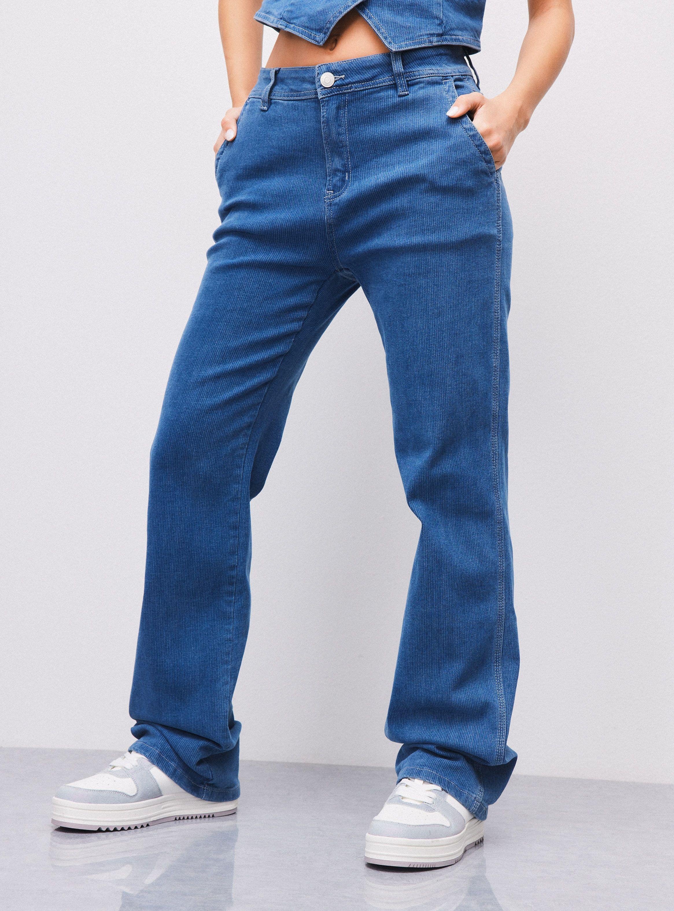 Jeans Rectos Print Raya Diplomática-0