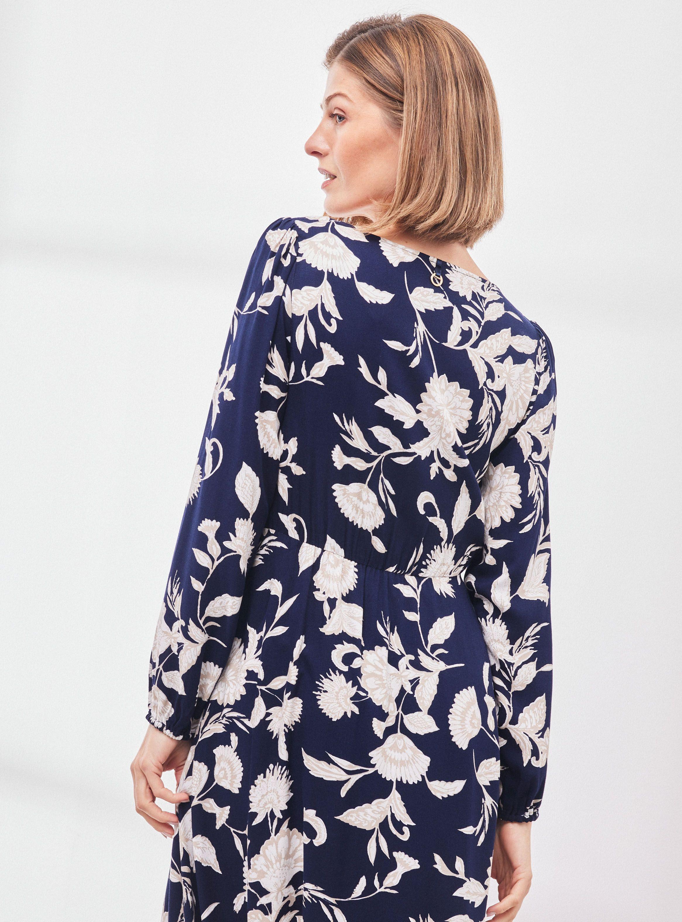 Vestido Estampado con Cruce en Escote-1