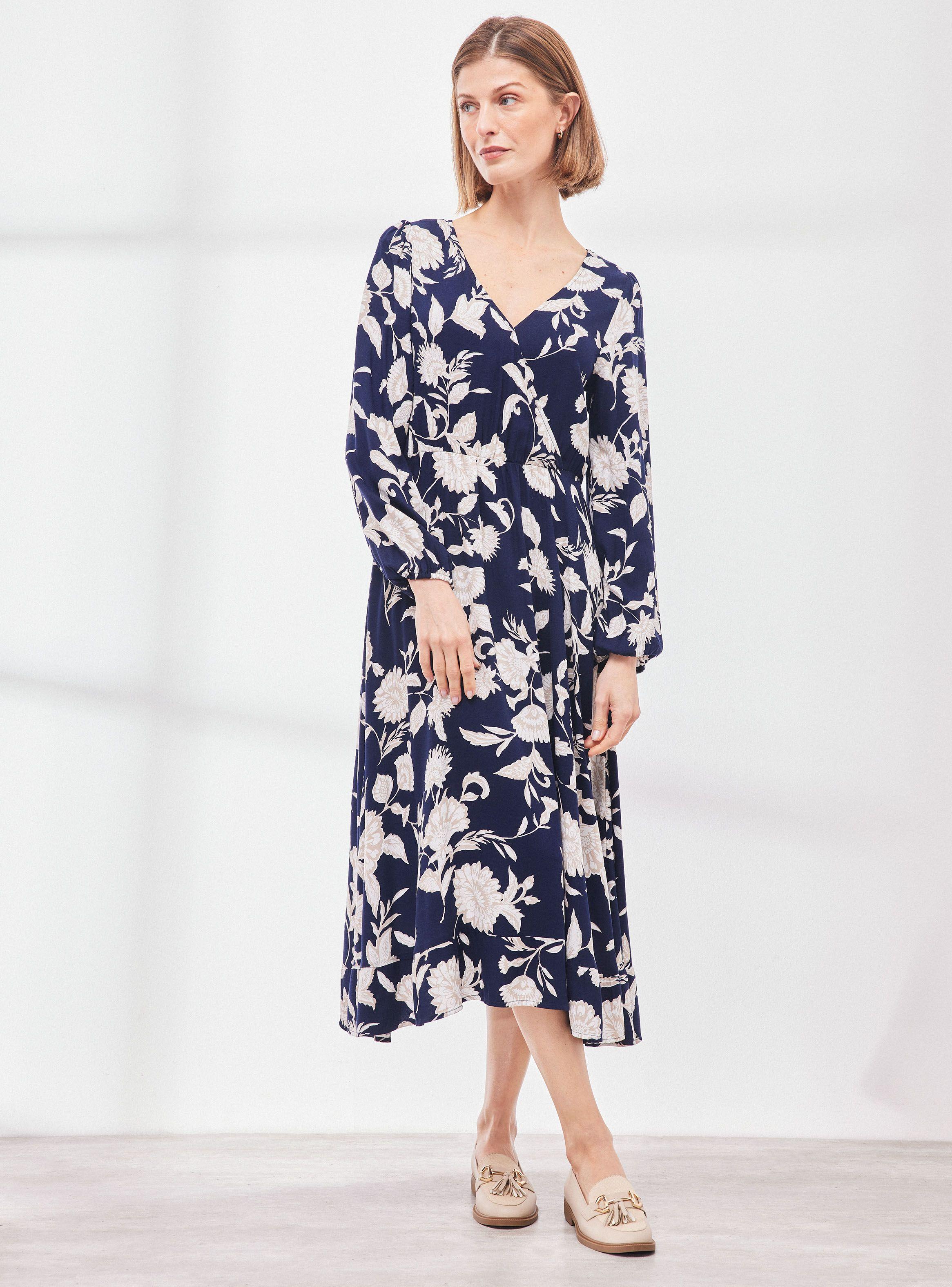 Vestido Estampado con Cruce en Escote-4