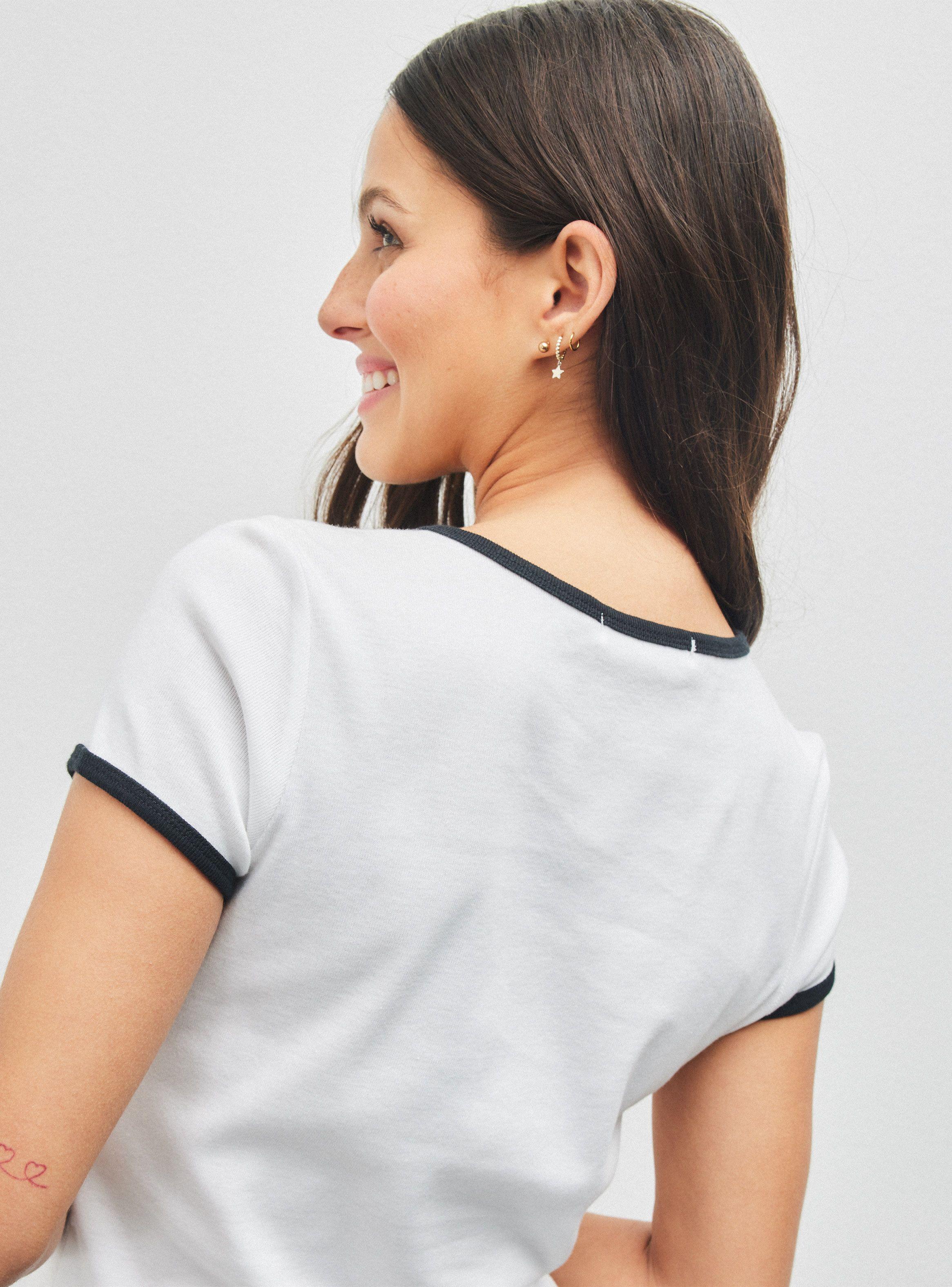 Polera Piping Front Print-3