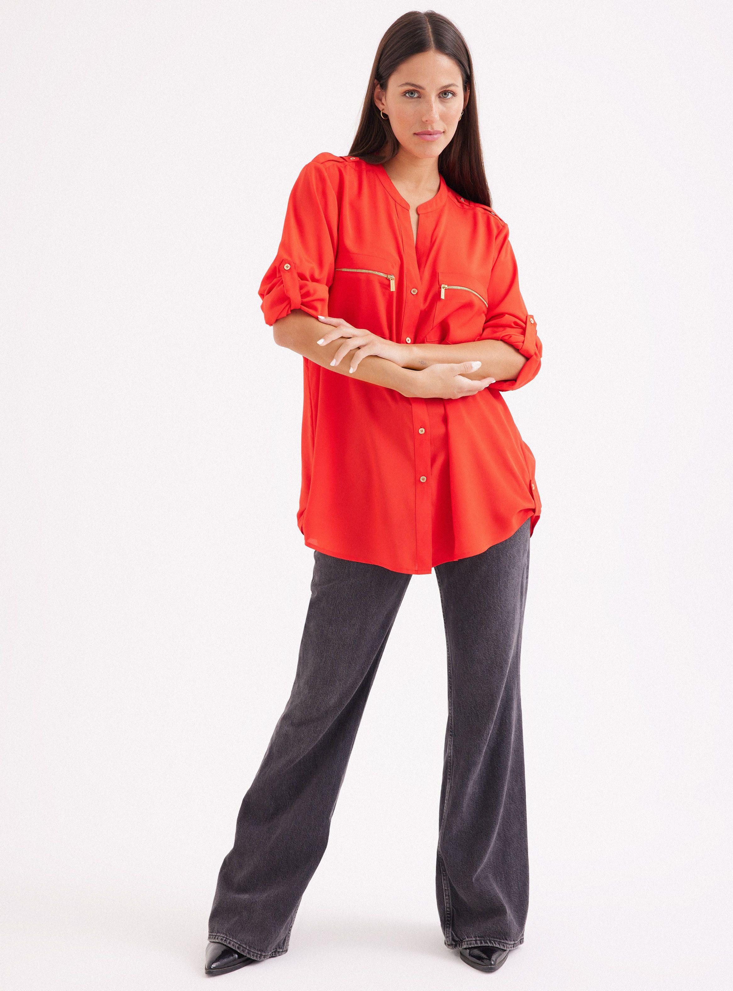 Blusa Naranjo Calvin Klein Talla XL-3