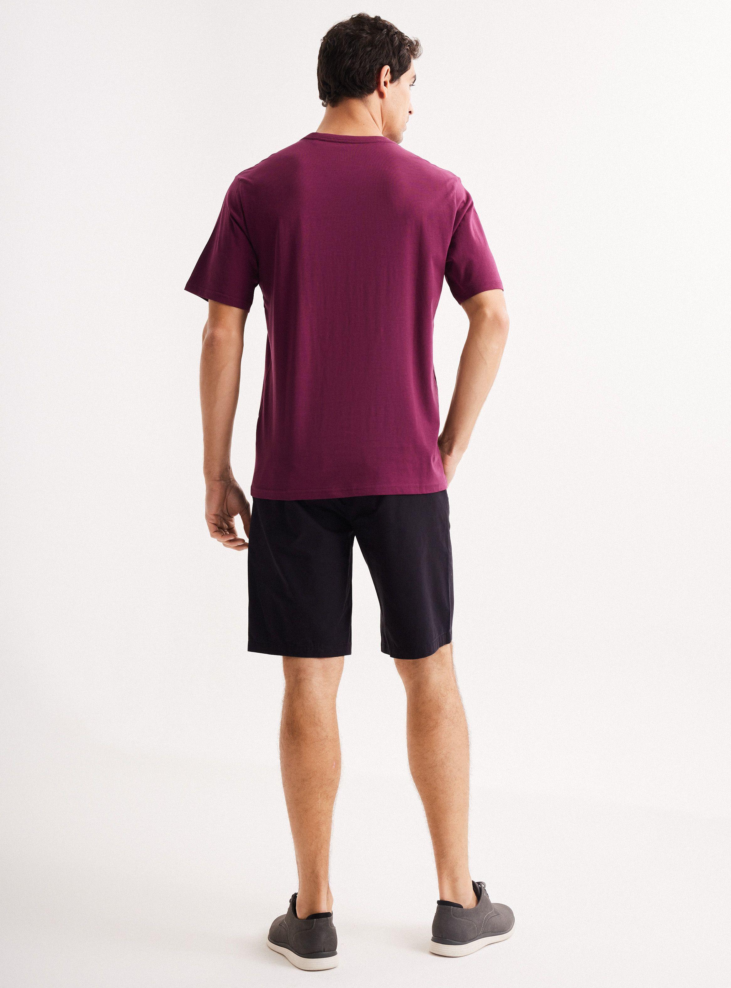 Polera Manga Corta Cuello Redondo Logo Bordado En Pecho-5