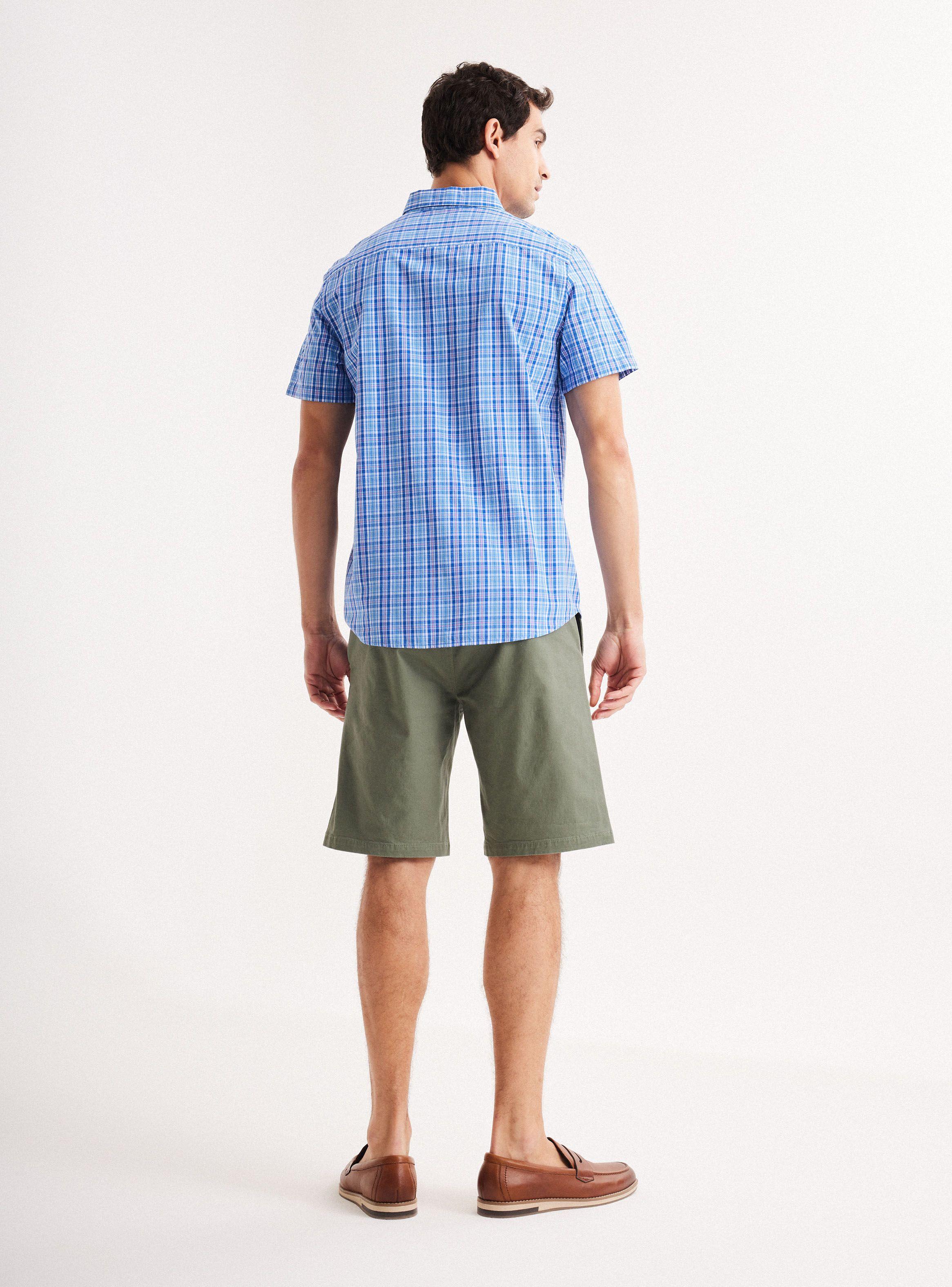 Camisa de Vestir Manga Corta Algodón Poplin Cuadros-5