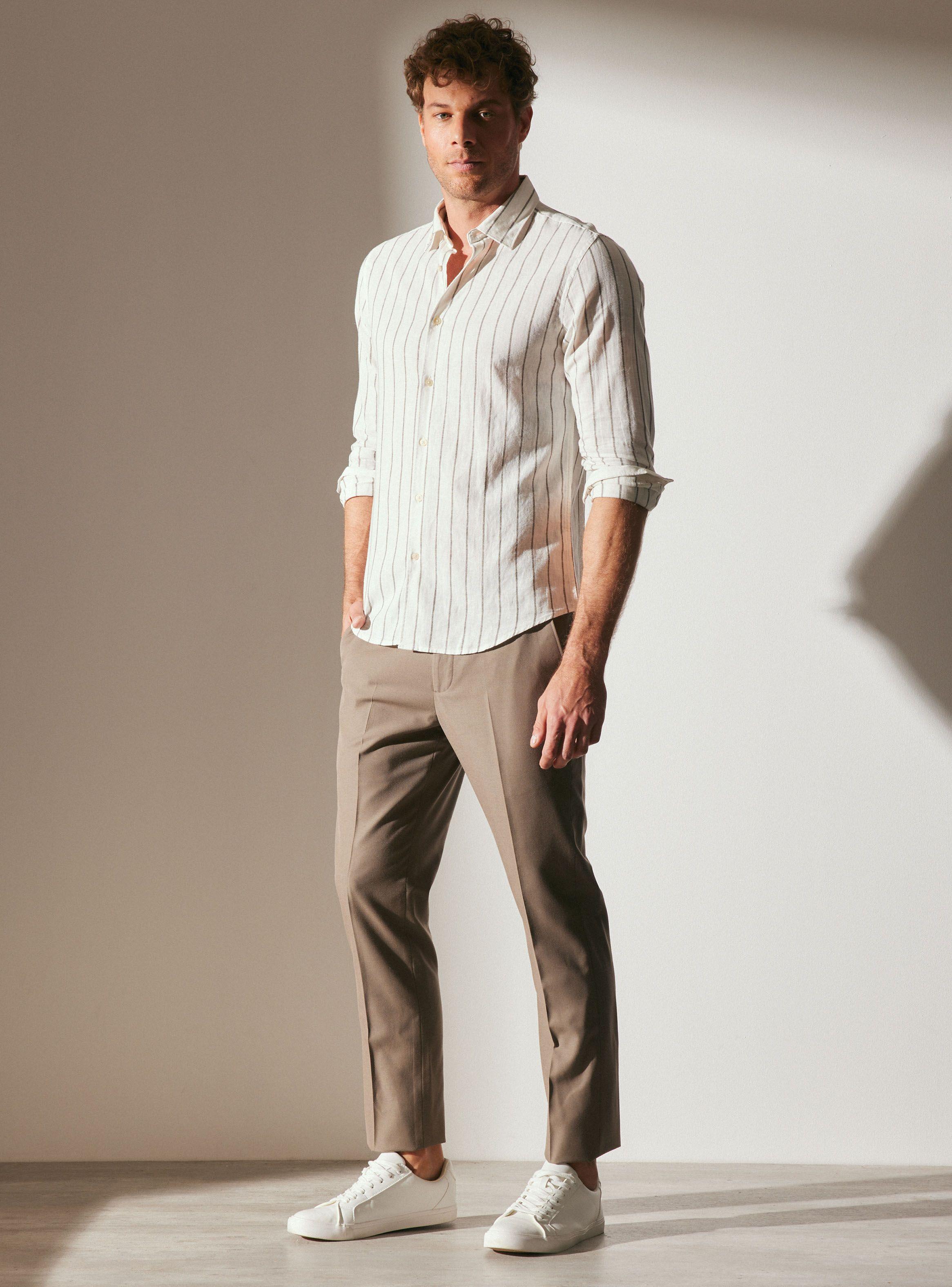 Camisa Manga Larga Rayada Lino-4