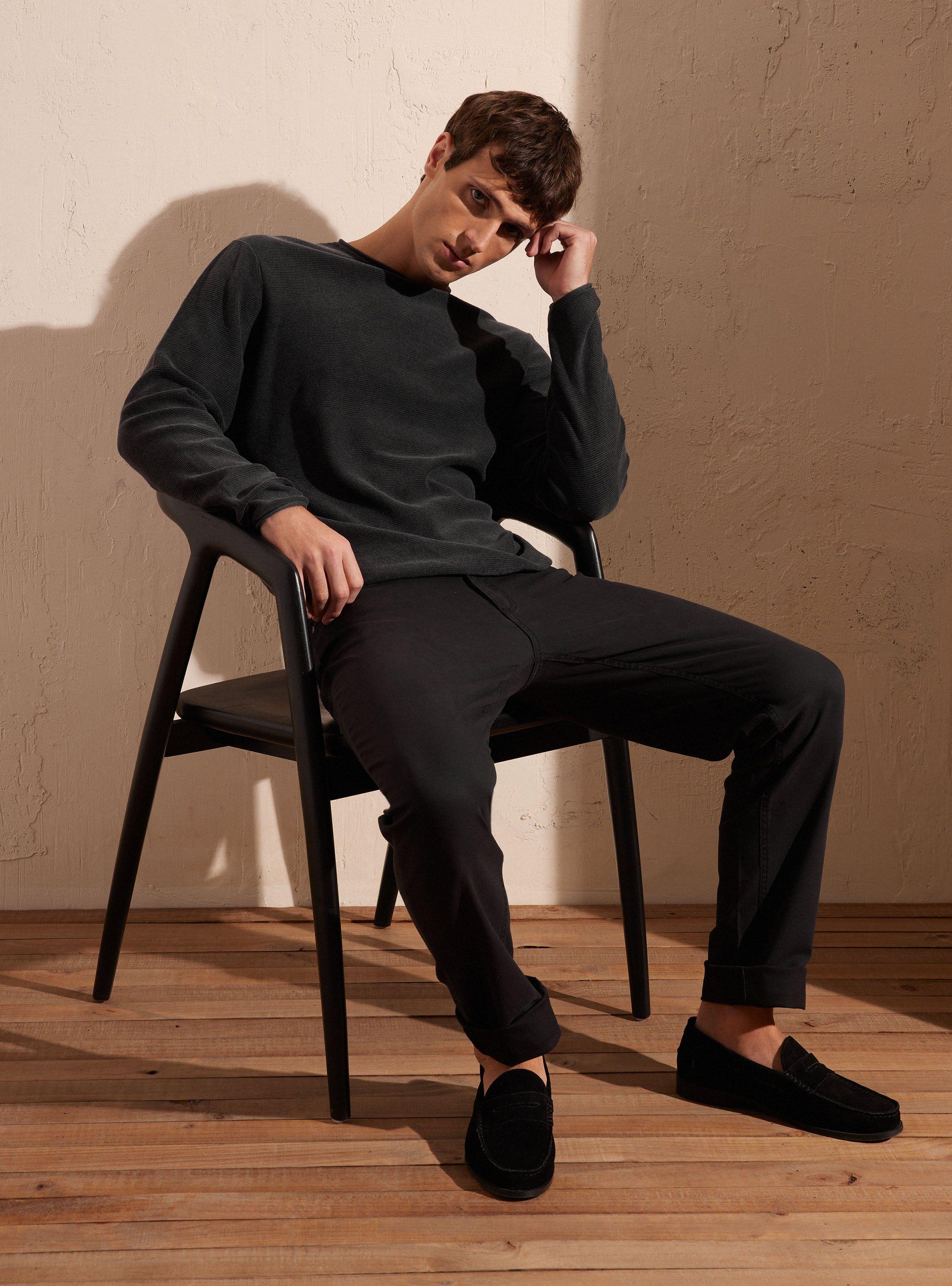 Sweater Cuello Rolled Garment Dyed Manga Larga-4