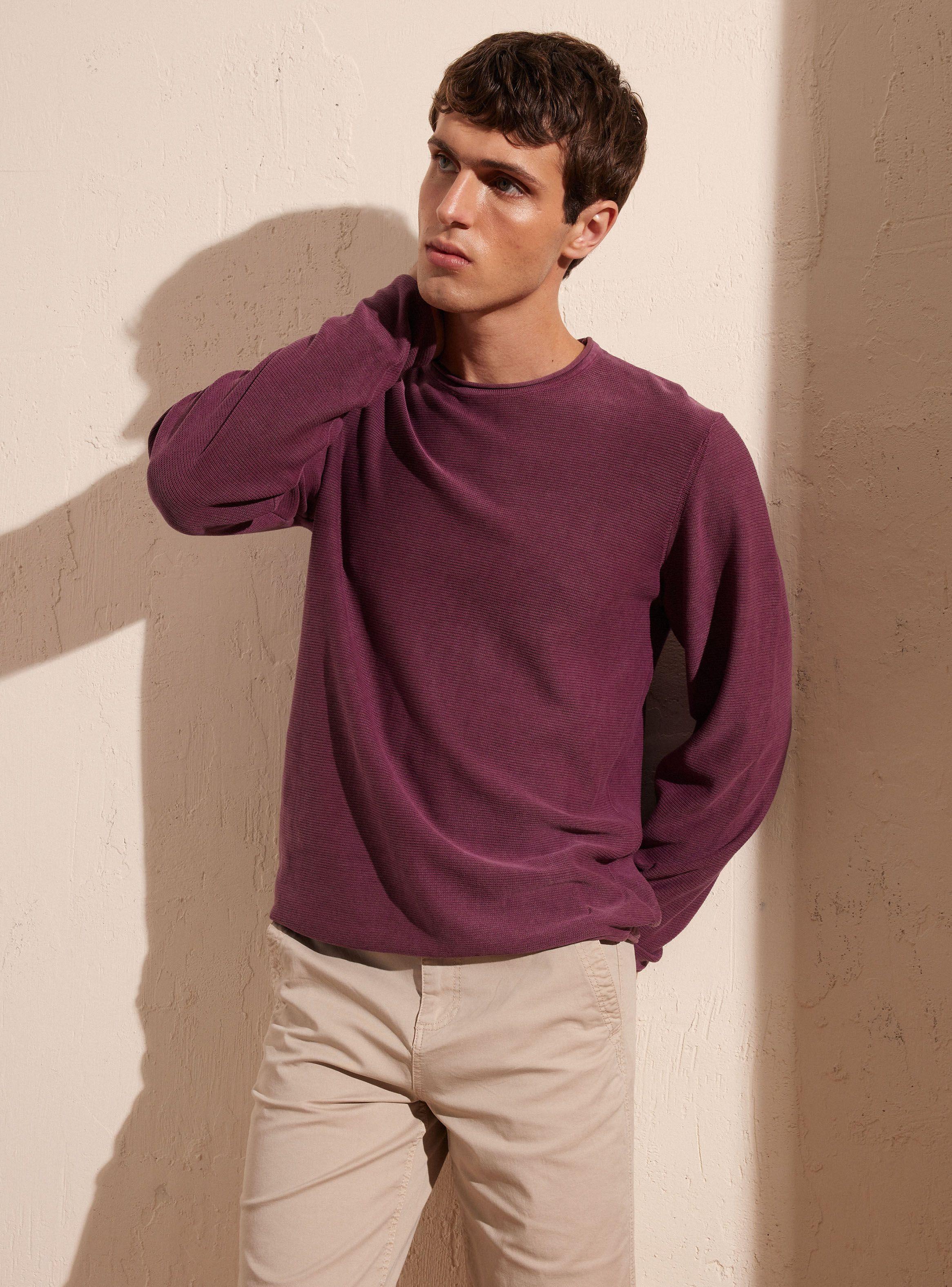 Sweater Cuello Rolled Garment Dyed Manga Larga-0