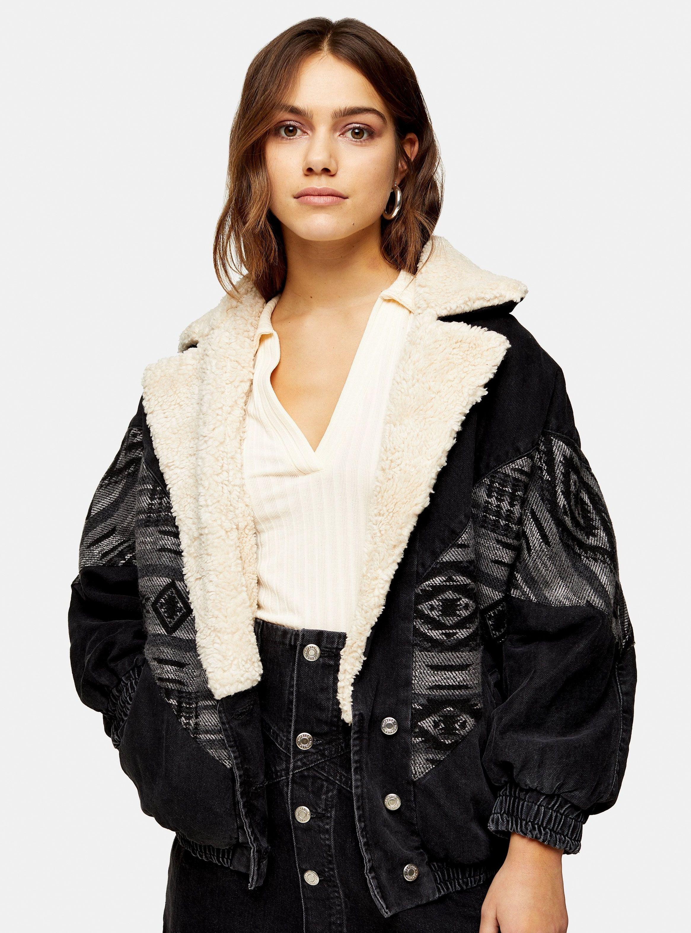 Chaqueta PETITE Southwestern Car Black Topshop-0