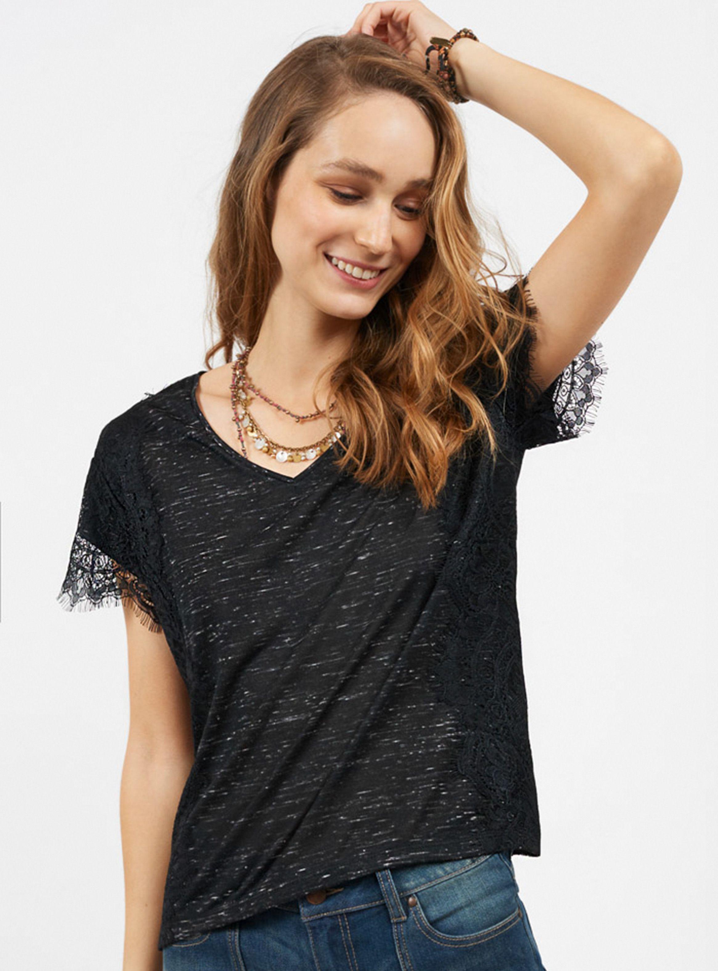 Polera Melange Encaje Mangas  Umbrale-0