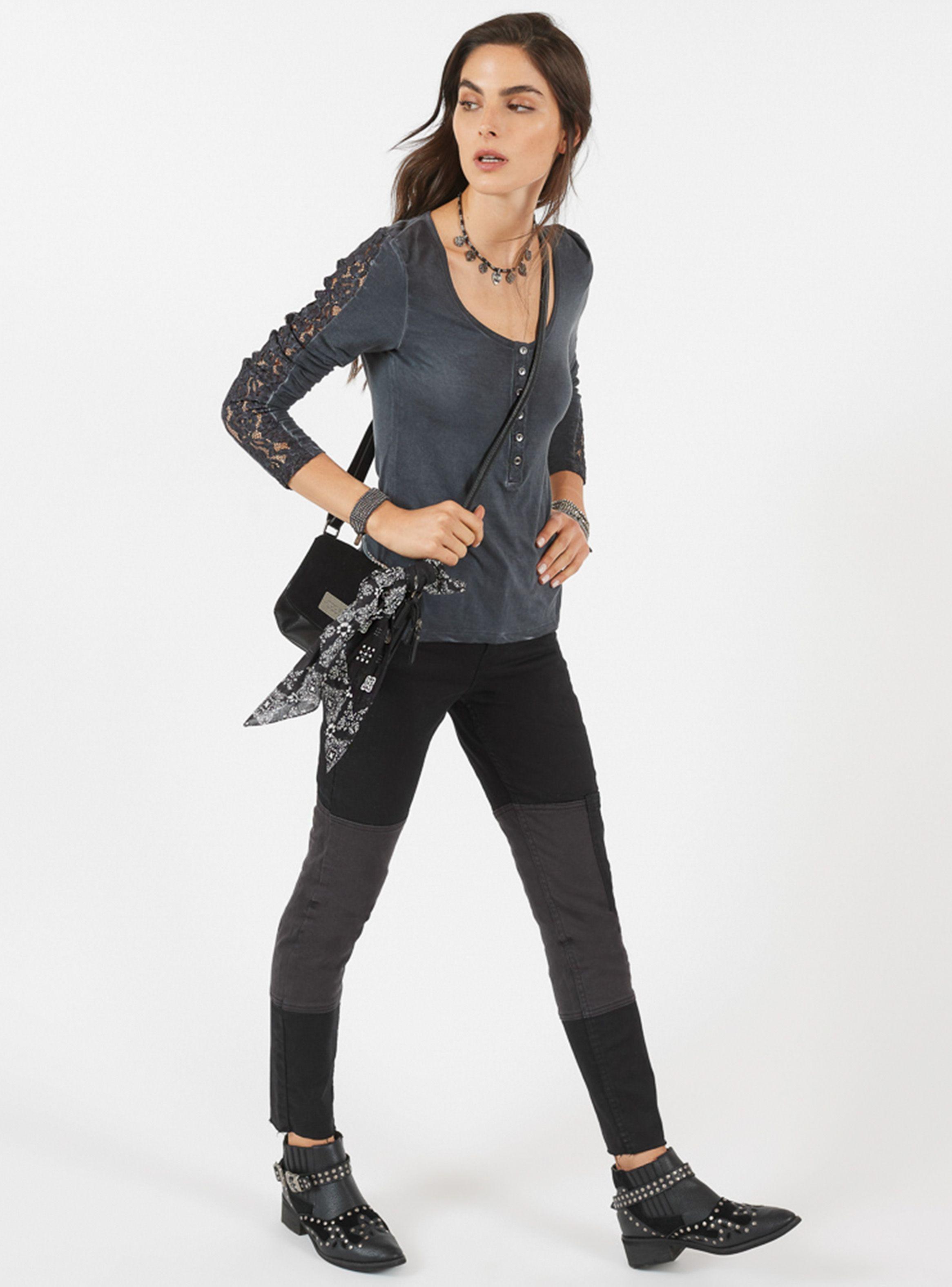 Polera Mangas con Encaje Umbrale-3