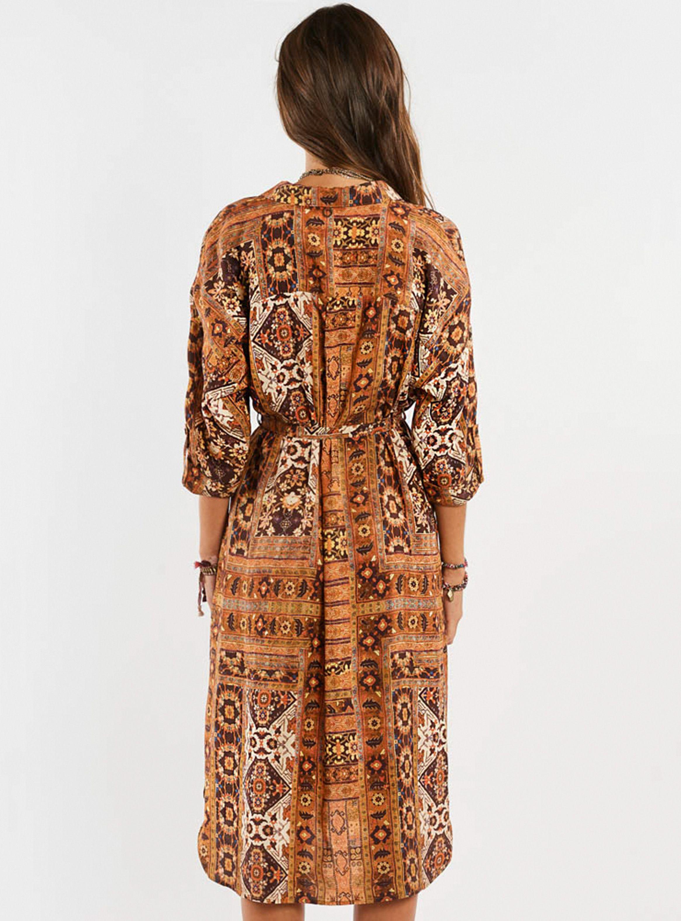 Vestido Casero Largo Estampado Umbrale-1