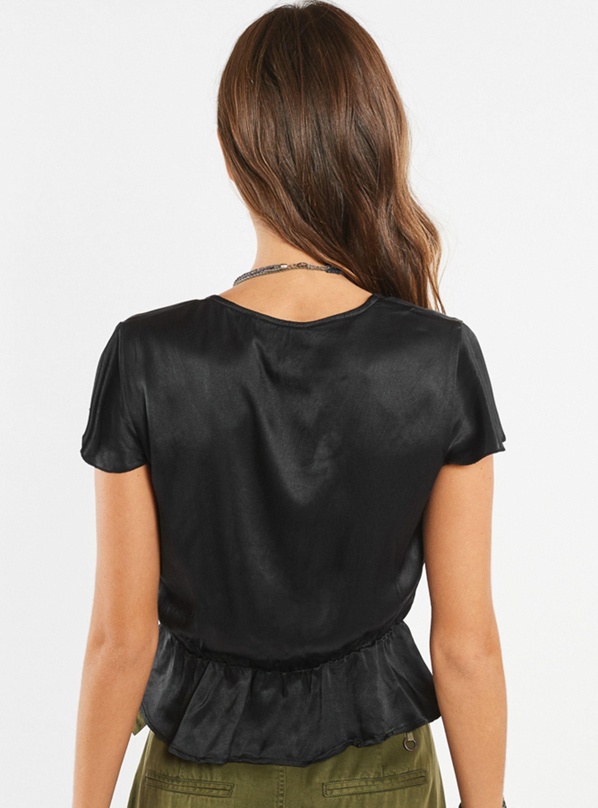 Blusa Satín Nudo Delantero Umbrale Be-1