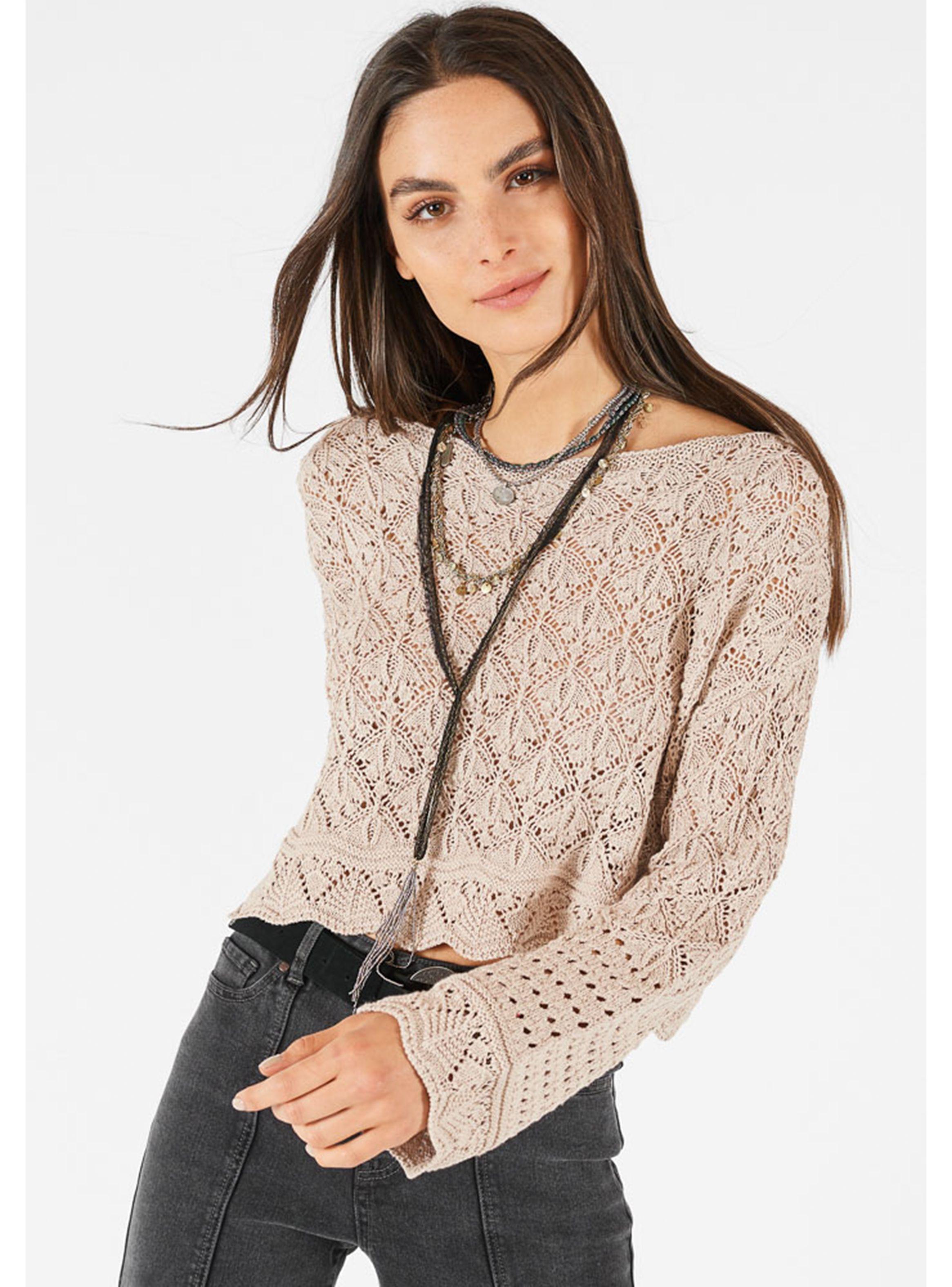 Sweater de Hilo Cerrado y Manga Flare Umbrale Be-0