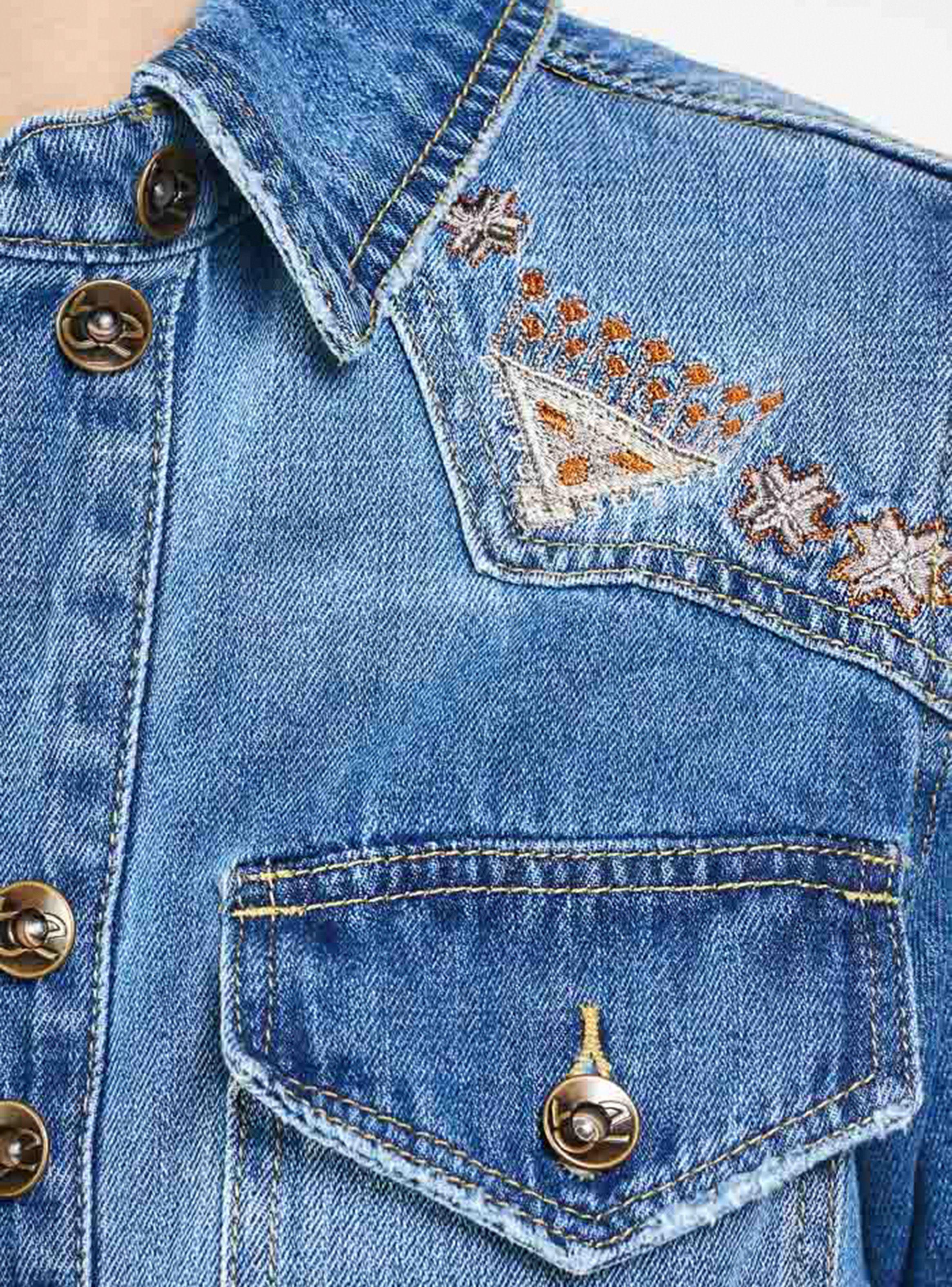 Chaqueta Jeans Larga Bordada Umbrale Be-2